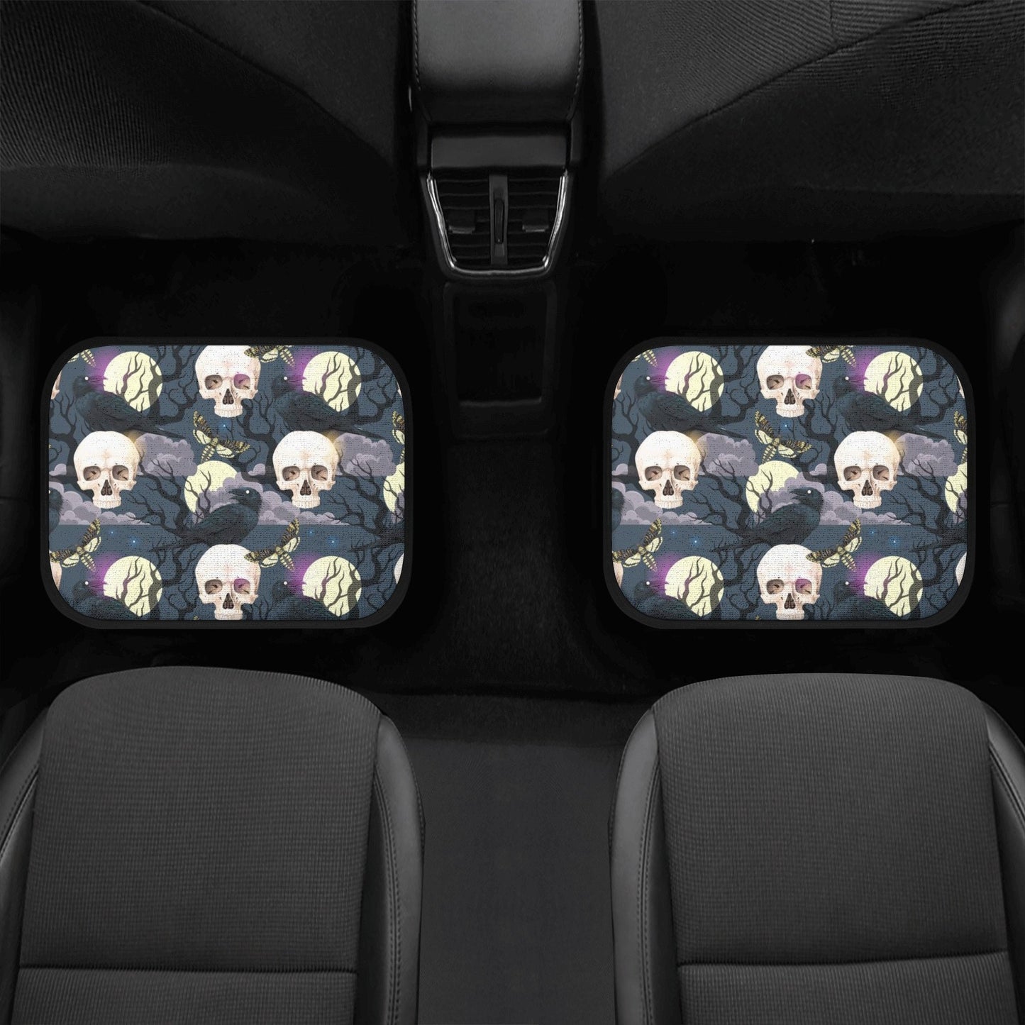 Skeleton truck seat cover, motorcycle skull car accessories, skull in fire cover cushion accessories for Cars, flame skull car protector mat