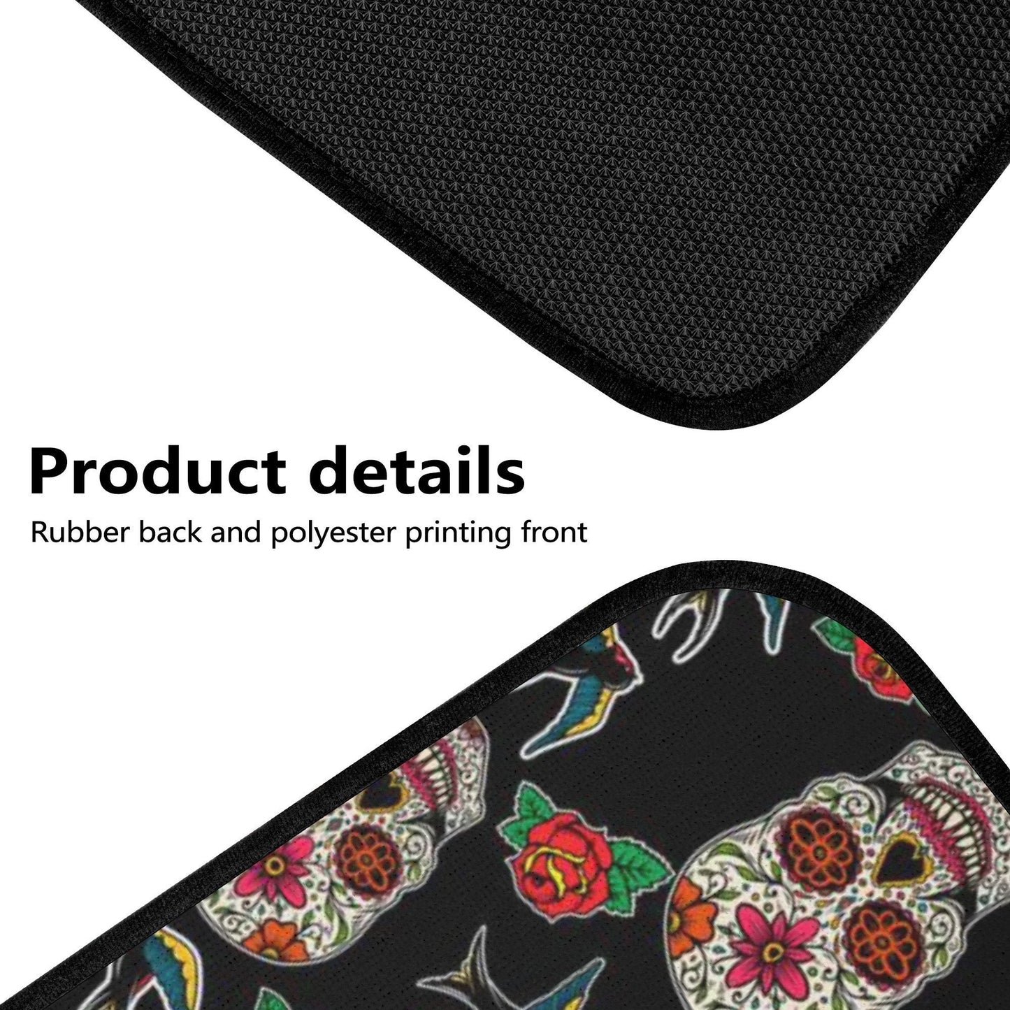 Mexico car protector, floral sugar skull mat for car, calaveras skull seat cover for truck, floral skull car seat cover full set car mat set