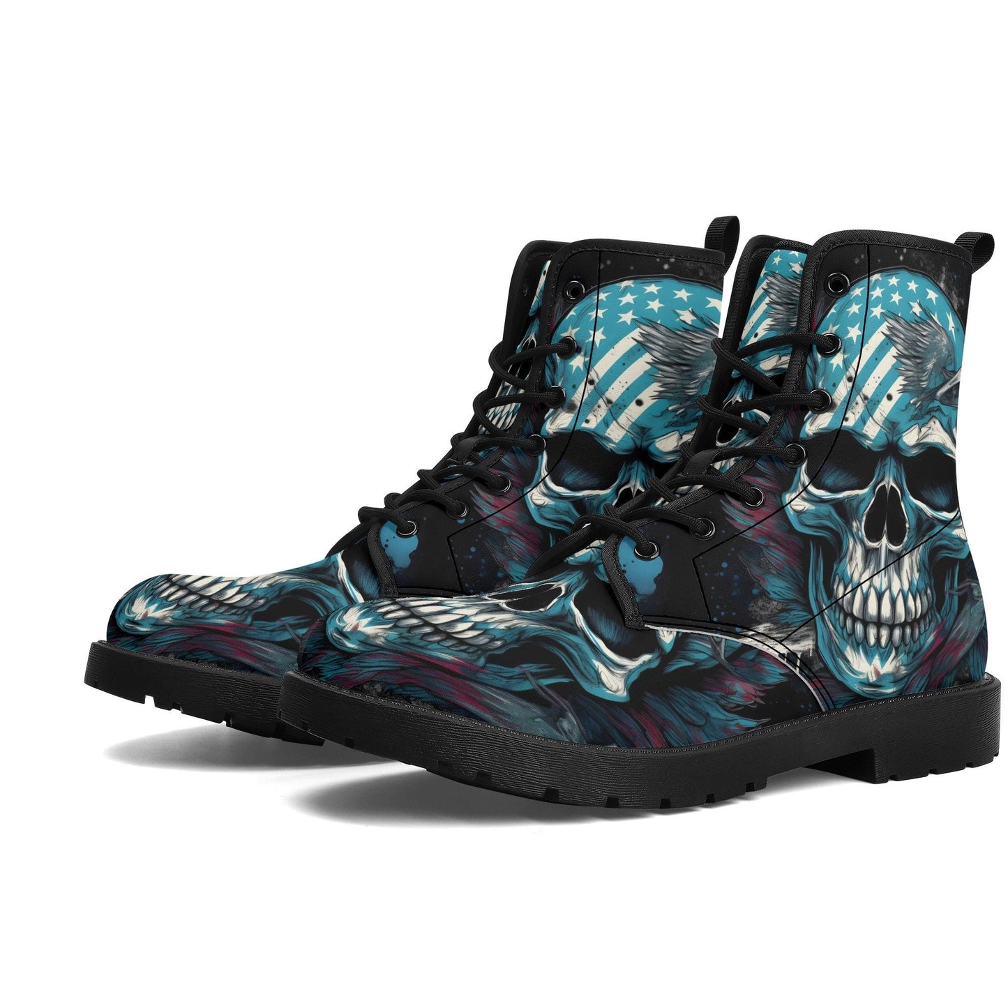Goth waterproof boot, death skull shoes, biker skull ankle booties, gothic skull fashion leather boots, floral skull boots, goth shoes boots