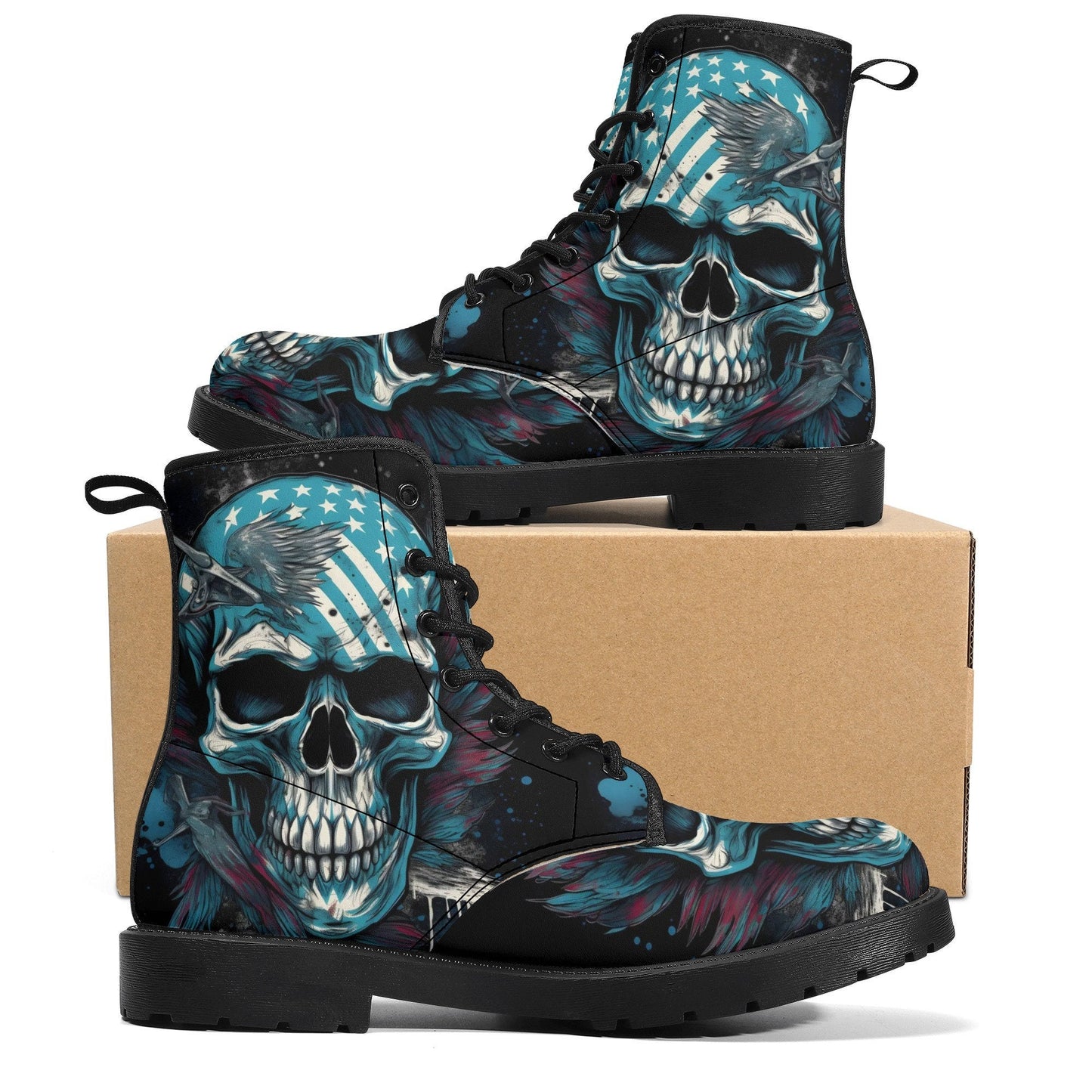 Goth waterproof boot, death skull shoes, biker skull ankle booties, gothic skull fashion leather boots, floral skull boots, goth shoes boots