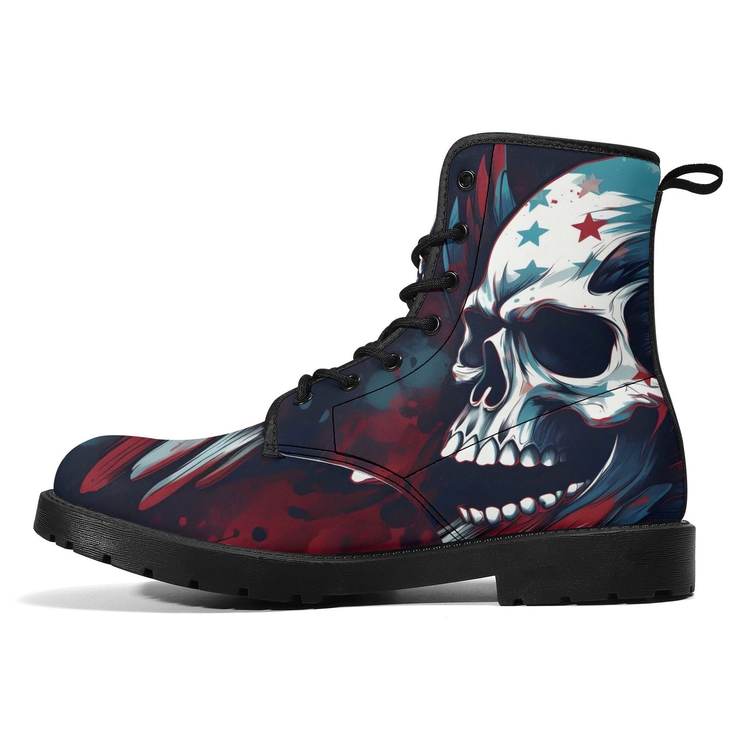 Horror boots for men women, gothic skull winter boots, skull boots for men women halloween men women boots, gothic skull waterproof shoes