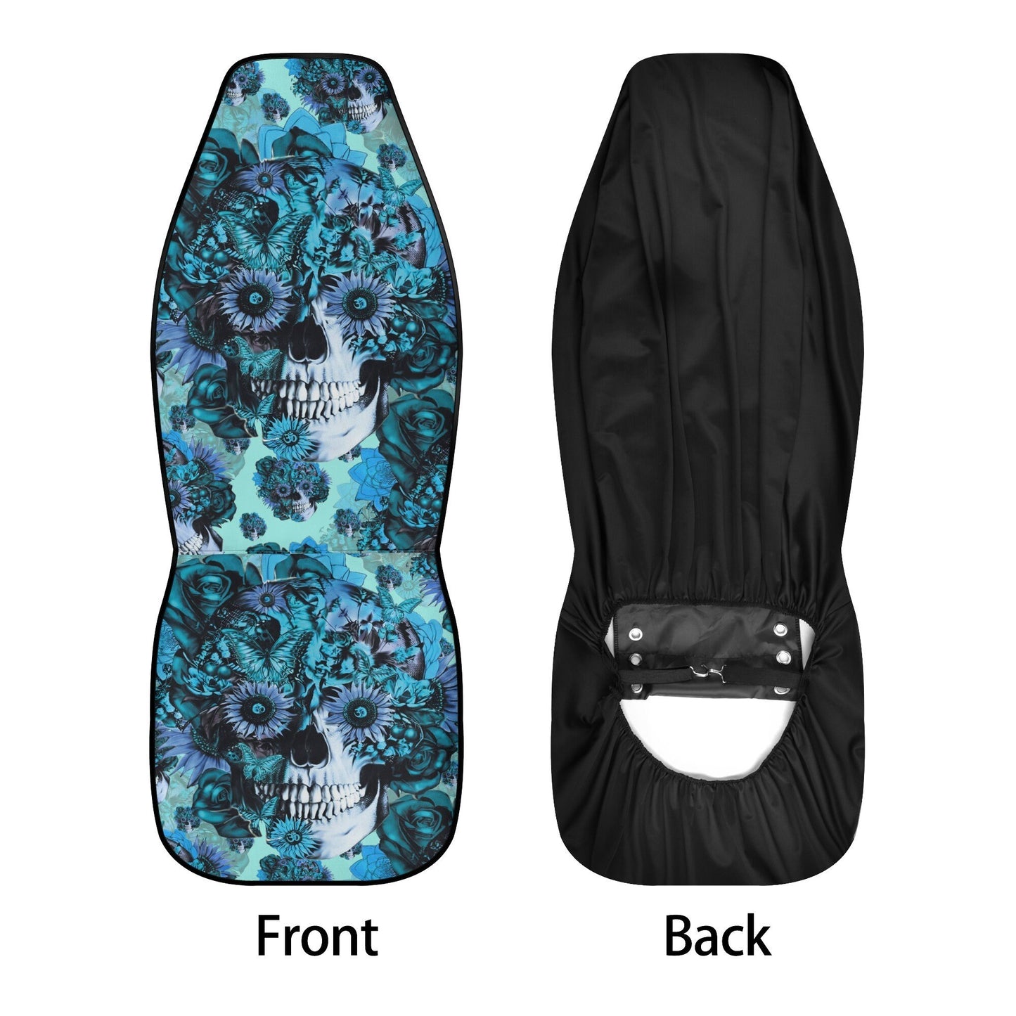Rose skull car mat, punisher skull car protector, rose skull seat cover protector, death skull truck seat cover, floral skull car mat floor