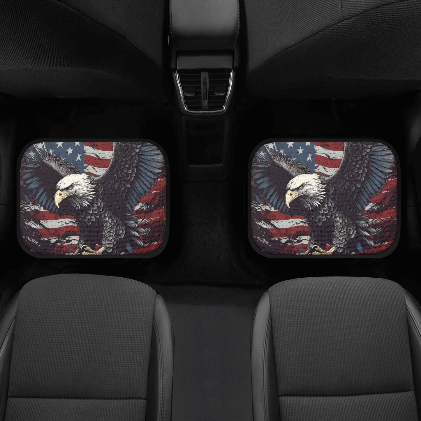The American Bald Eagle skull car protector, death skull mat for car, horror car rug, goth car floor mat, skeleton car protector car mat set