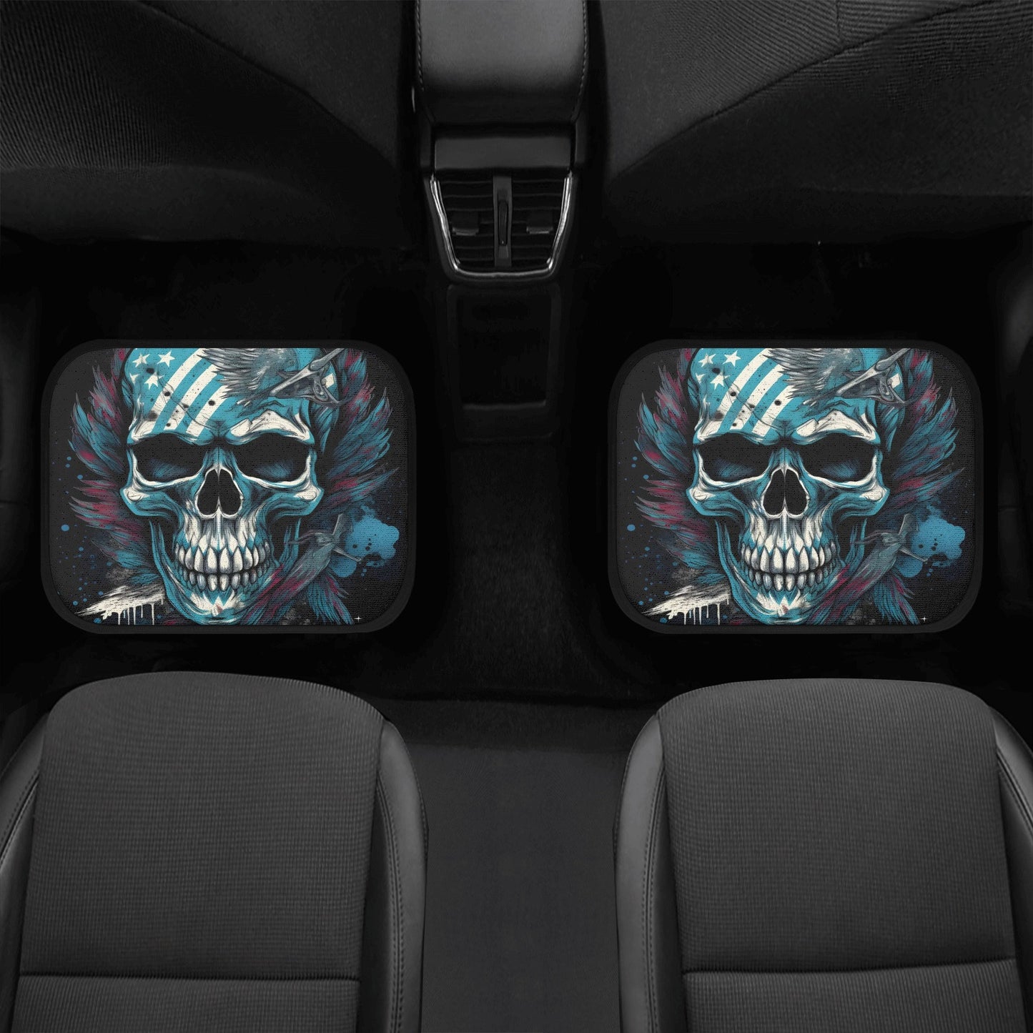Goth seat cover for truck, halloween car accessories, flame skull car accessories, flower skull car seat tool, flame skull rug for car truck