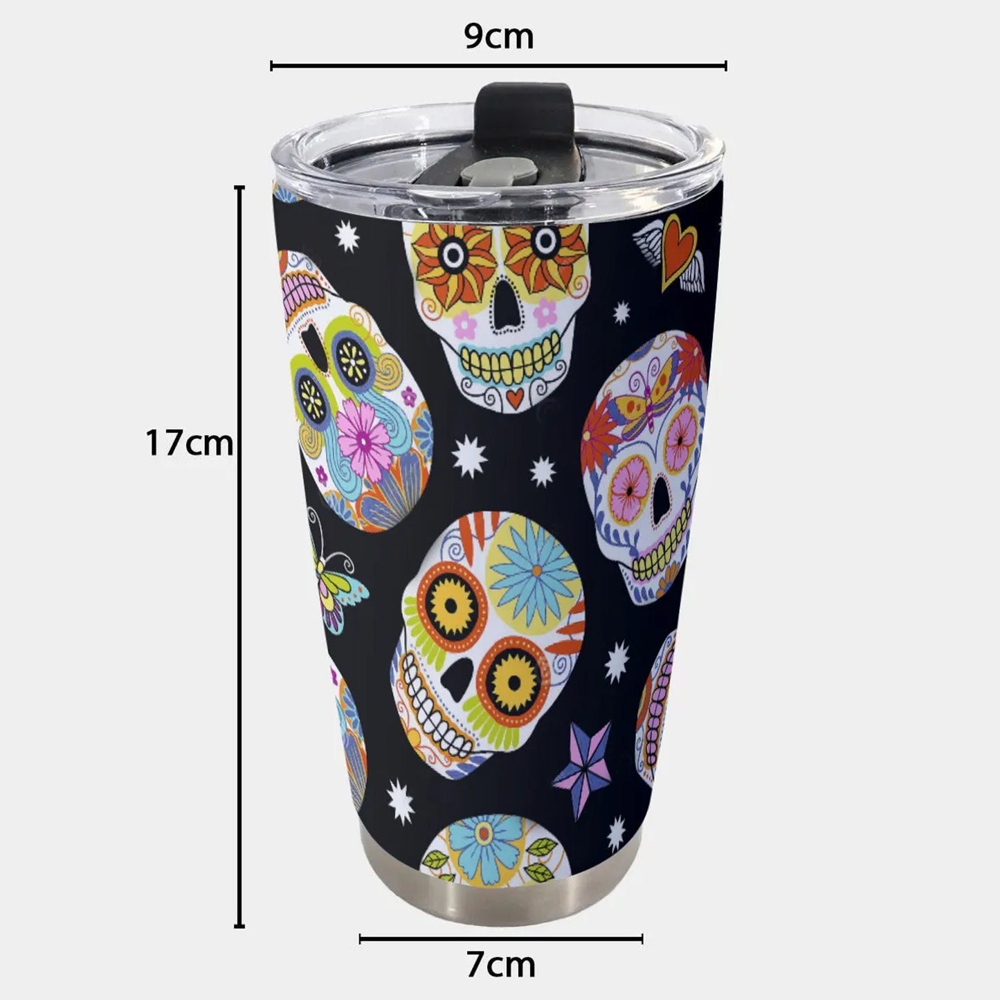 Sugar skull beer mug, dia de los muertos skull tumbler cup mug, candy skull tumbler cup mug, sugar skull girl mug, sugar skull tumbler cup