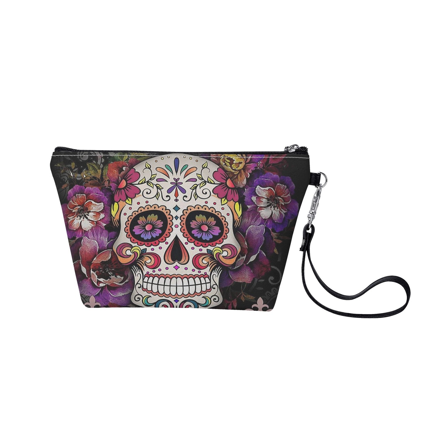 Candy skull crossbody bag, sugar skull girl cosmetic wallet, mexico handbag, sugar skull messenger bag, candy sugar skull purse wallet set