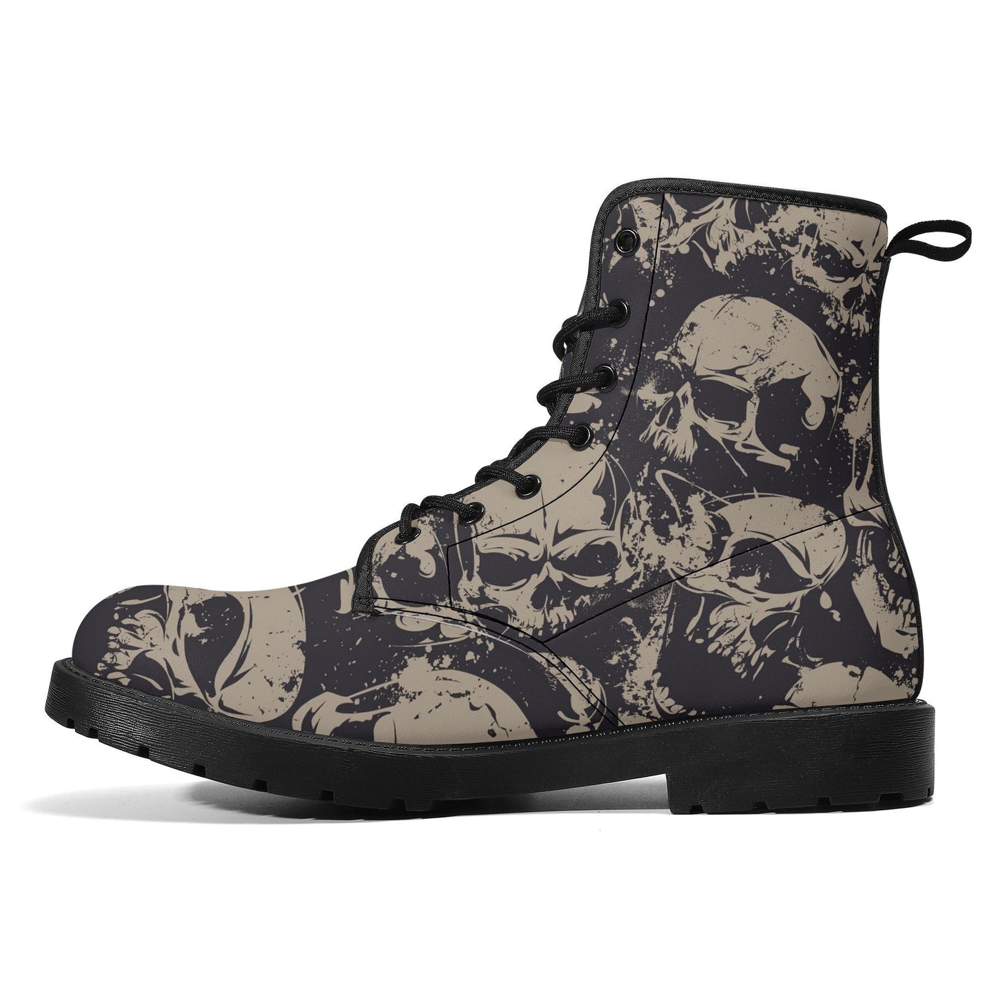 Evil men women boots, death skull boots for men women, halloween shoes, flaming skull boots for men women goth unisex shoes motorcycle boots