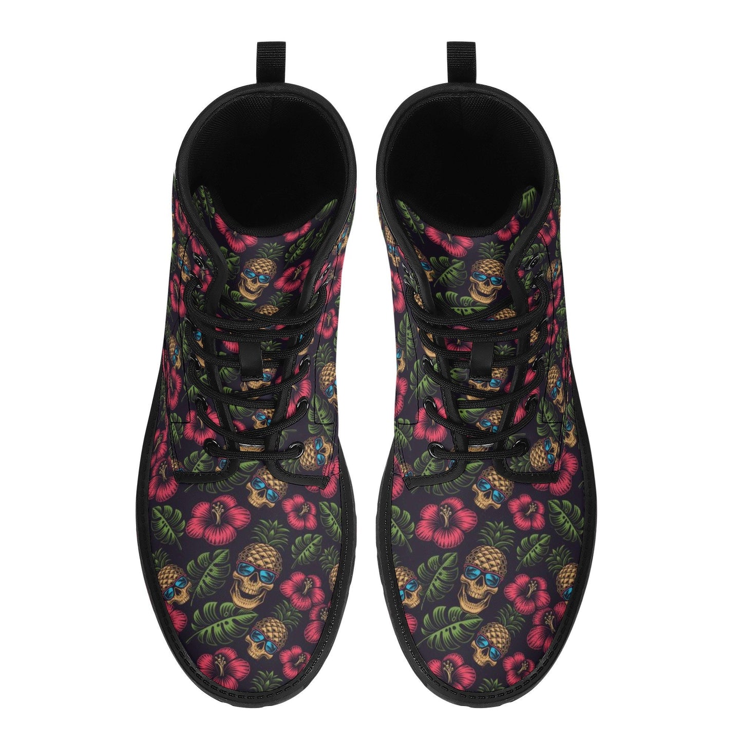 Floral skull boots, grim reaper winter boots, goth unisex boots, grim reaper fashion leather boots, halloween unisex shoes flame skull boots