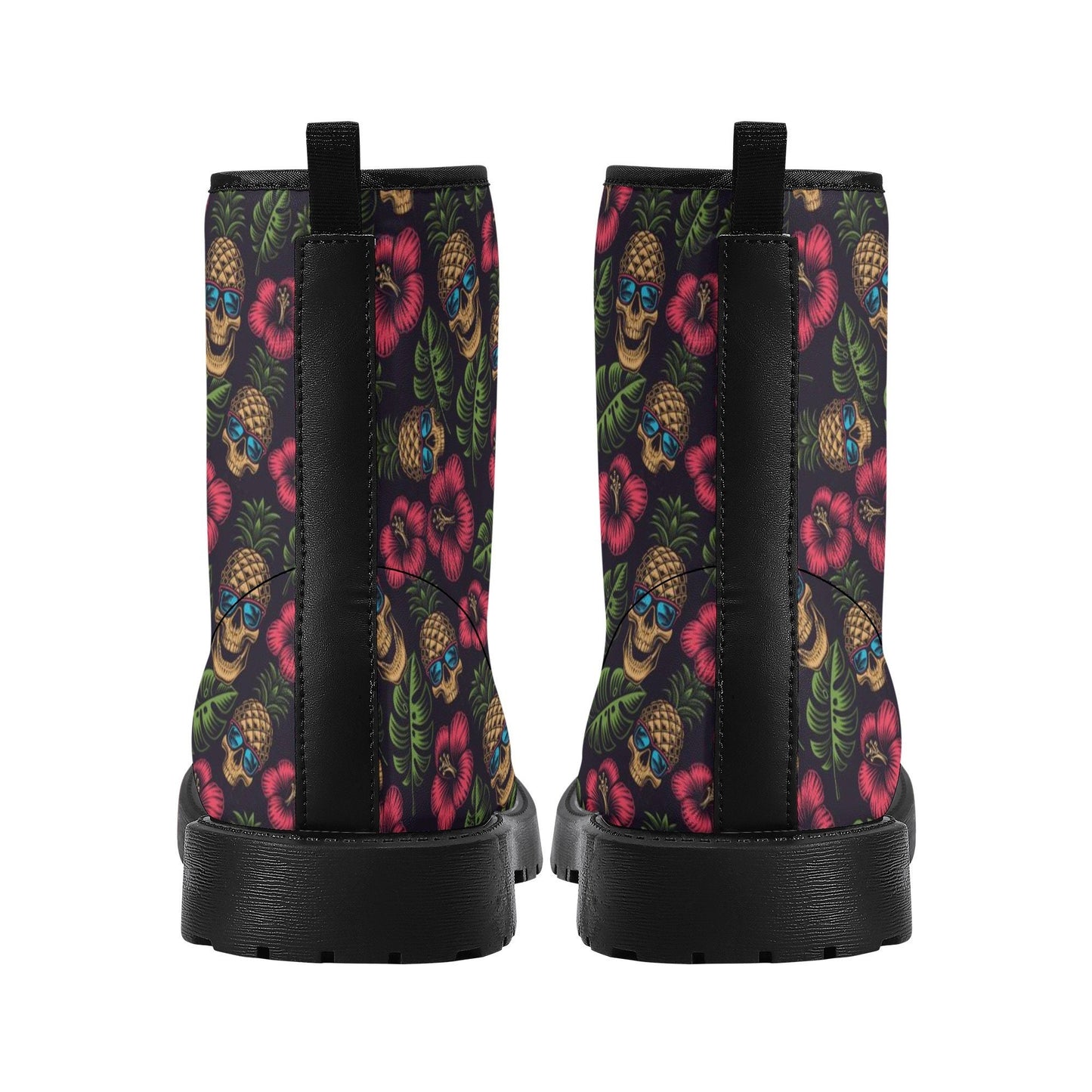 Floral skull boots, grim reaper winter boots, goth unisex boots, grim reaper fashion leather boots, halloween unisex shoes flame skull boots