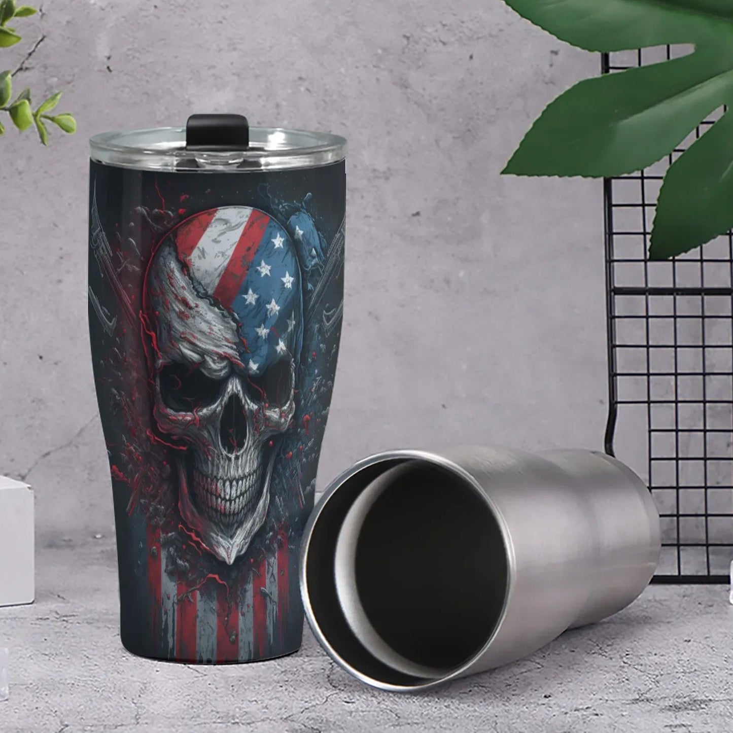 Christmas skull tumbler cup mug, flower skull mug, punisher skull cup, flame skull mug, rose skull mug biker skull beer mug floral skull cup