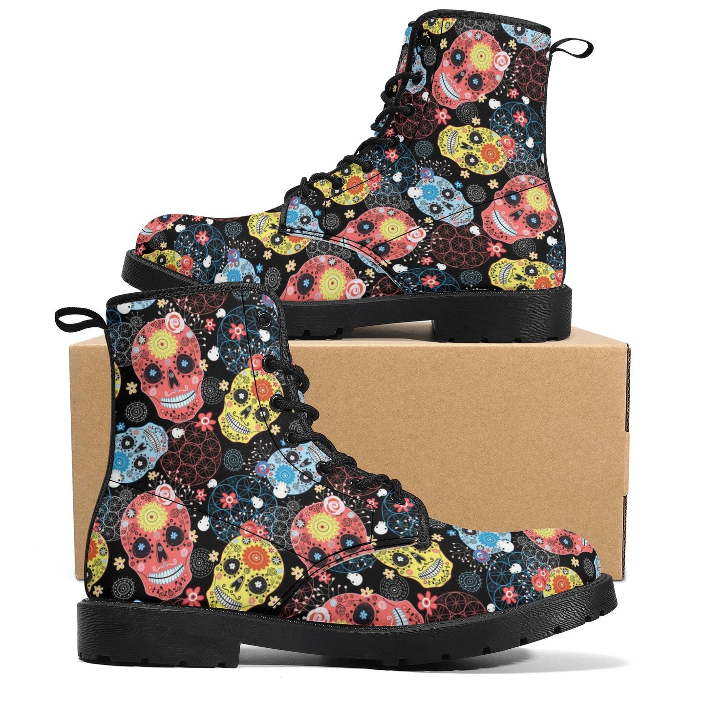 Mexico boots, floral skull unisex boots, cinco de mayo skull men women boots, floral sugar skull men women shoes, floral sugar skull boots
