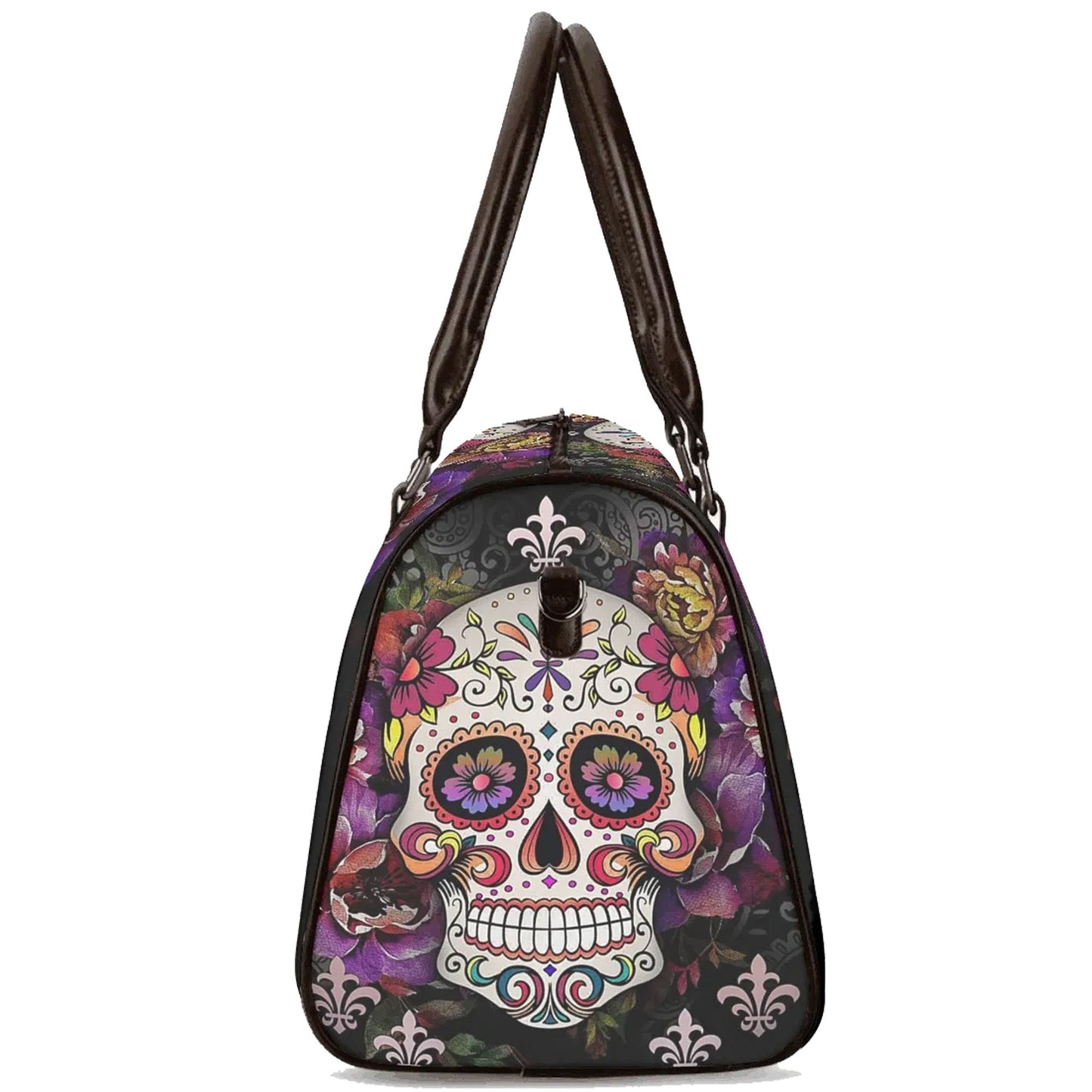Mexico large travel bag, cinco de mayo skull Hospital Bag, candy skull Canvas Weekend Travel Bag, floral sugar skull travel bag, day of the