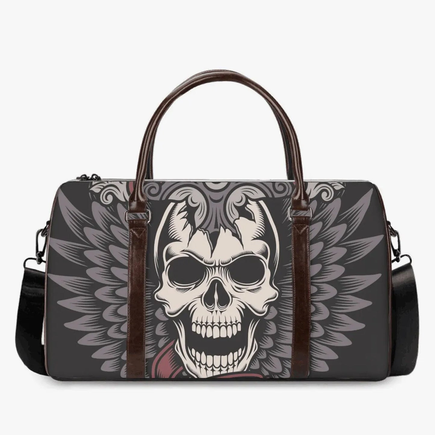 Biker skull handbag, christmas skull Carry On Bag, skeleton Hospital Bag, skull in fire large travel bag, horror monogrammed bag handbag