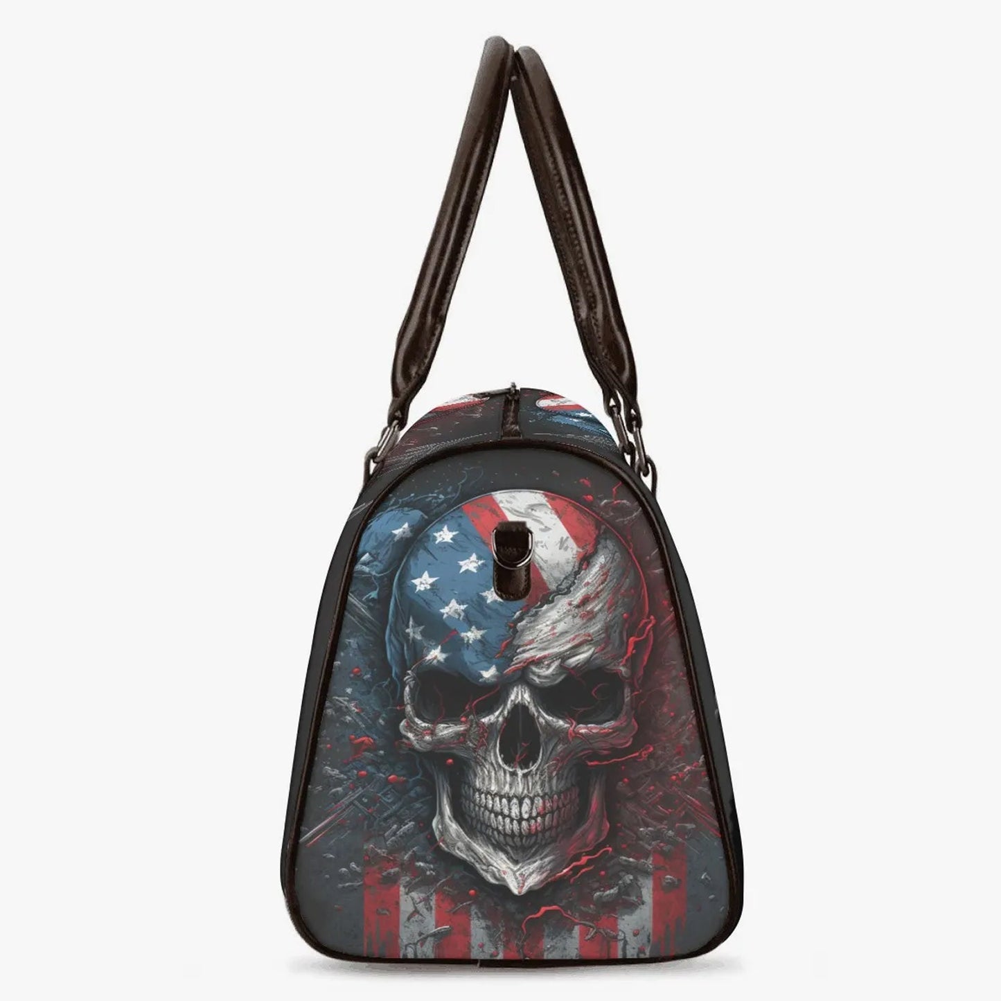 Gothic skull large travel bag, flame skull Vacation Holidays Travel Bag, motorcycle skull Carry On Bag, evil monogrammed bag biker skull bag