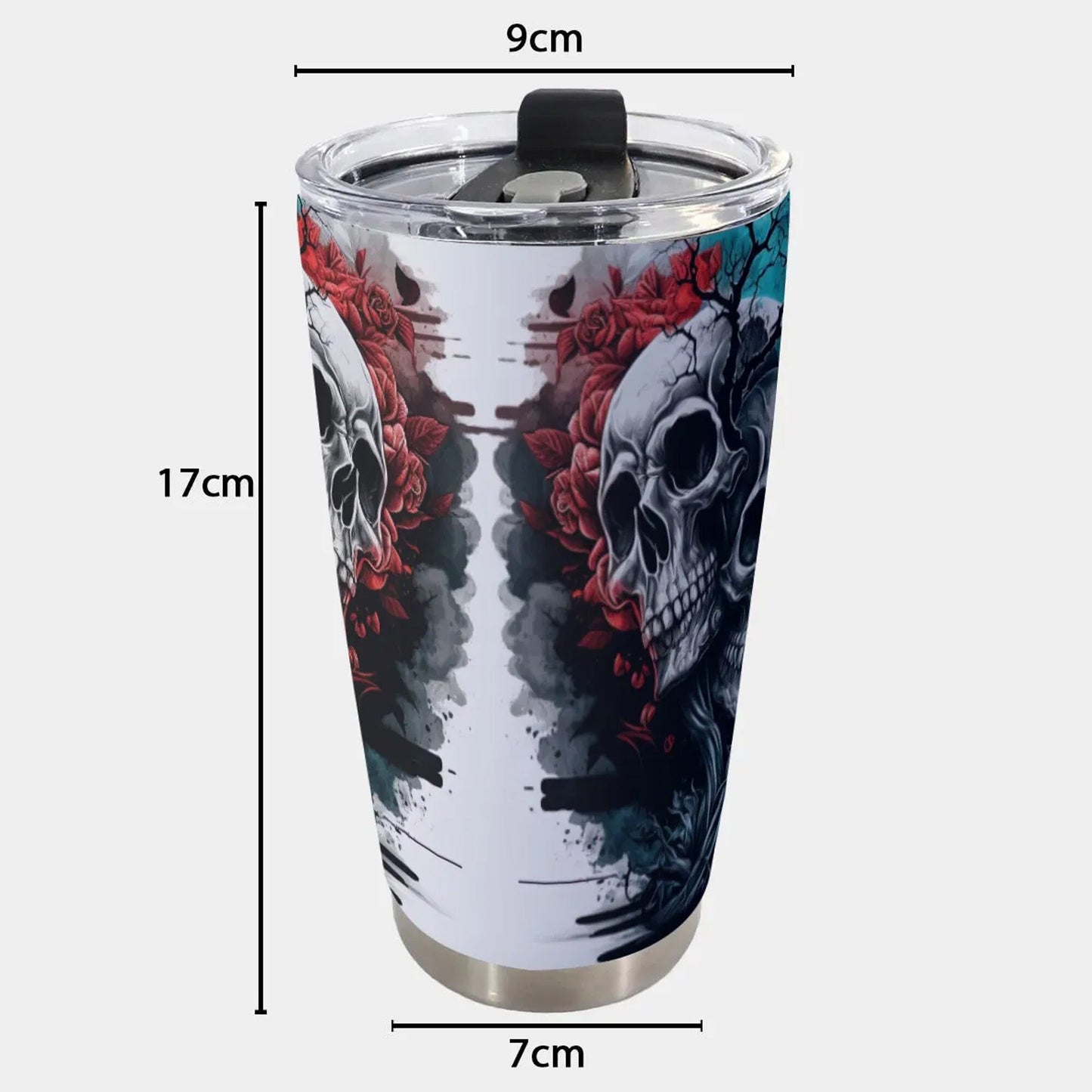 Punisher skull travel mug, grim reaper cup, skull beer mug, christmas skull travel mug, flower skull cup, halloween coffee mug tumbler cup