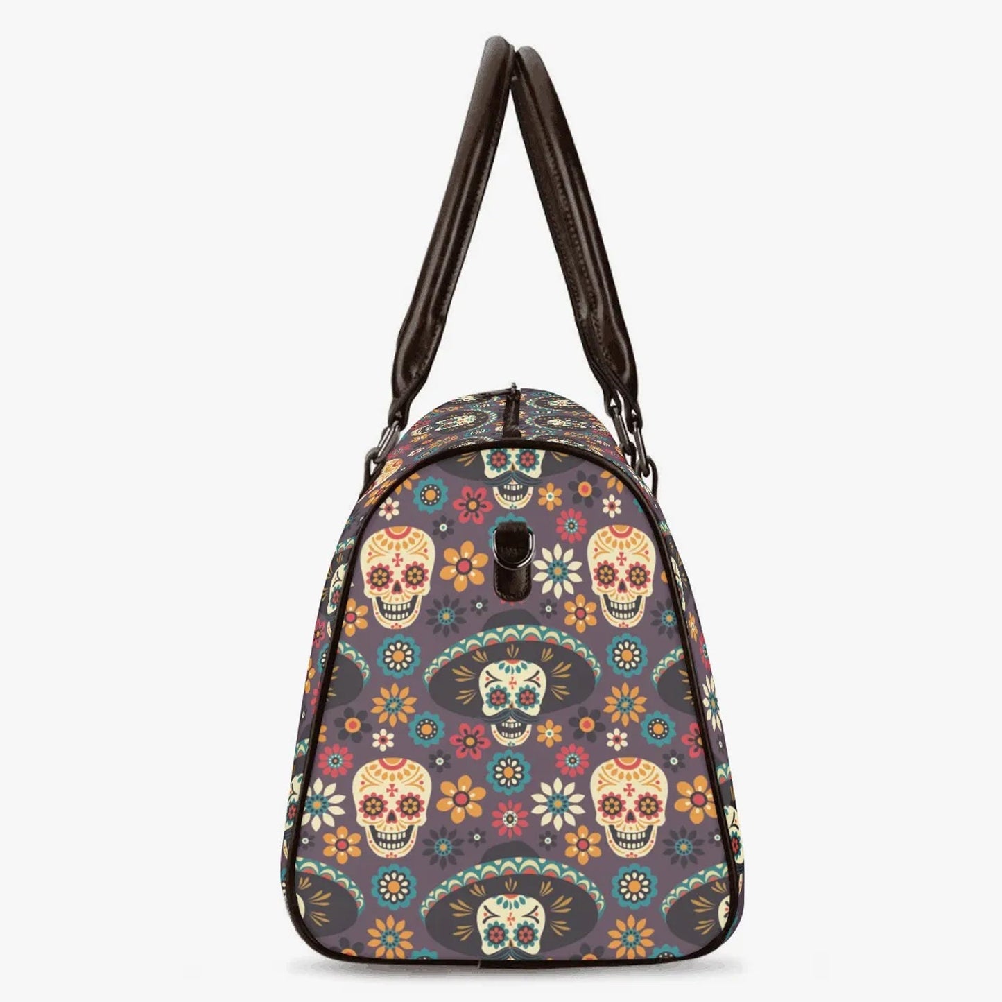 Floral skull travel bag, cinco de mayo skull handbag, day of the dead handbag, floral sugar skull large travel bag, sugar skull Vacation bag