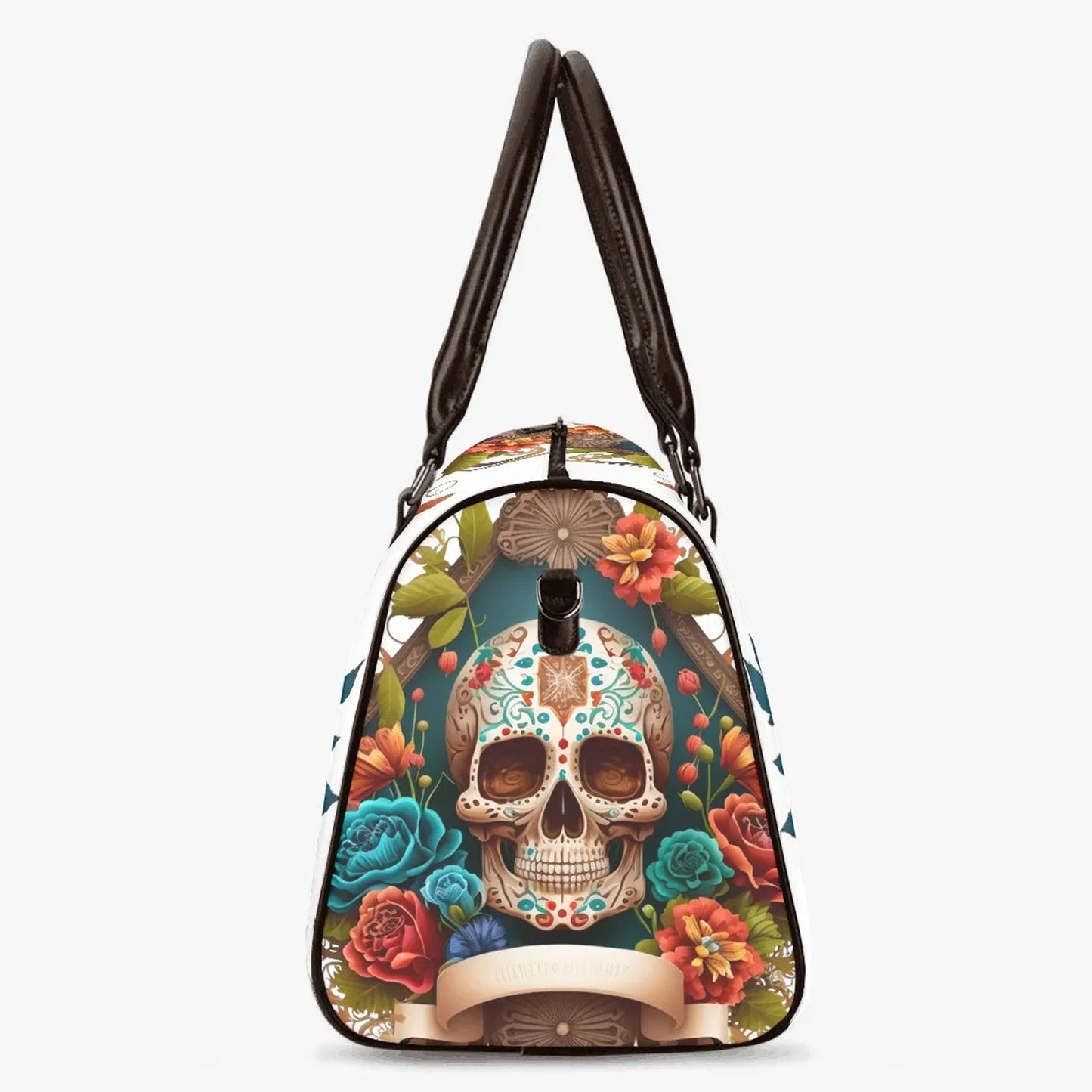 Floral skull large travel bag, mexico travel bag, sugar skull girl Carry on Weekender Overnight Bag mexico handbag sugar skull Overnight bag