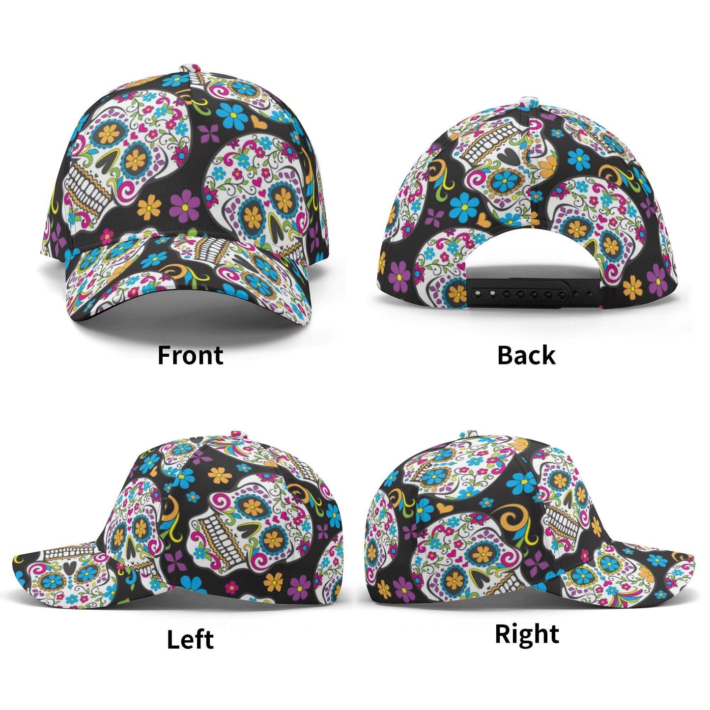 Sugar skull cap, day of the dead hat, candy skull baseball cap, sugar skull baseball cap hat, floral candy skull cap, dia de los muertos hat