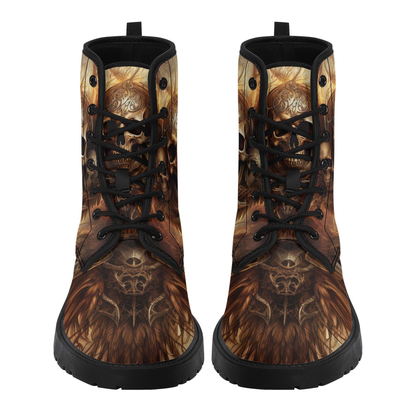 Goth boots, death skull fashion leather boots, skull in fire ankle Boots, flaming skull unisex boots, reaper skull men women boots, evil fac