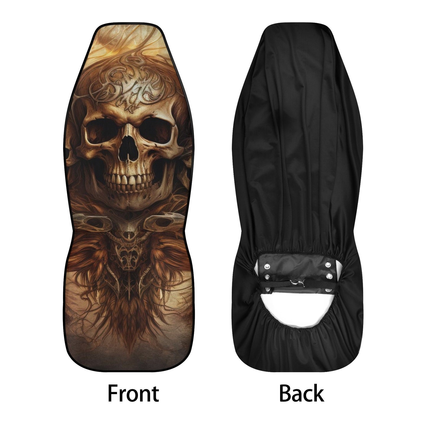 Skeleton car shifter gear cover, skull in fire washable car seat covers, flaming skull armrest covers, skull with scythes car tool christmas