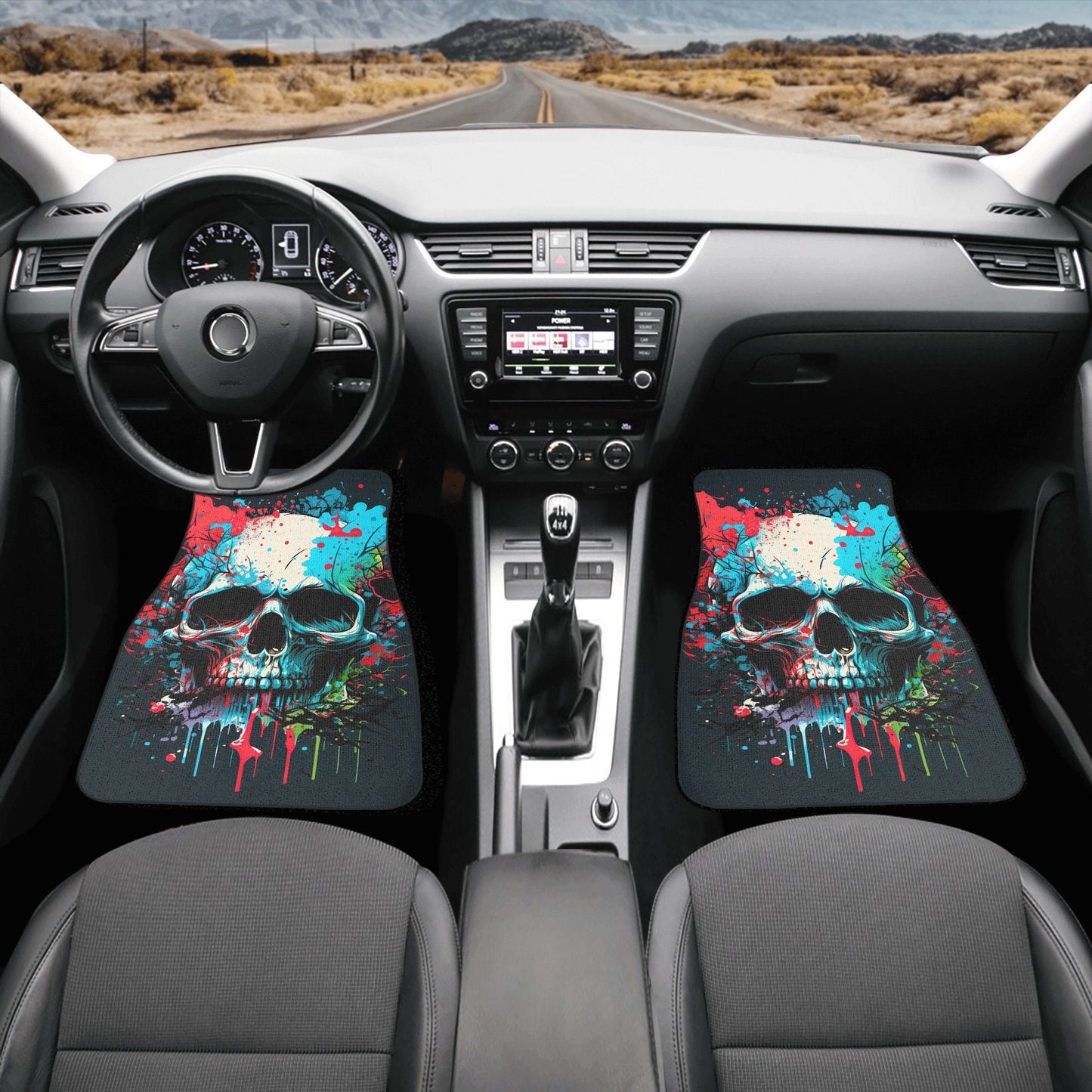 Flame skull cover cushion accessories for Cars, gothic skull car protector, punisher skull car seat cover, hooded skull seat cover for truck