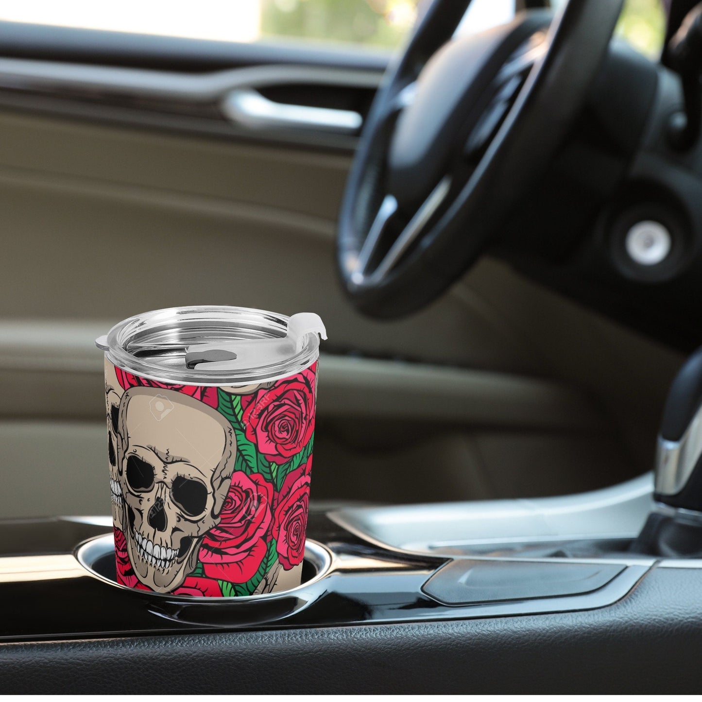 Floral skull coffee mug, motorcycle skull tumbler, gothic skull jumbo Mug, grim reaper freezer Mug, rose skull coffee mug, halloween freezer