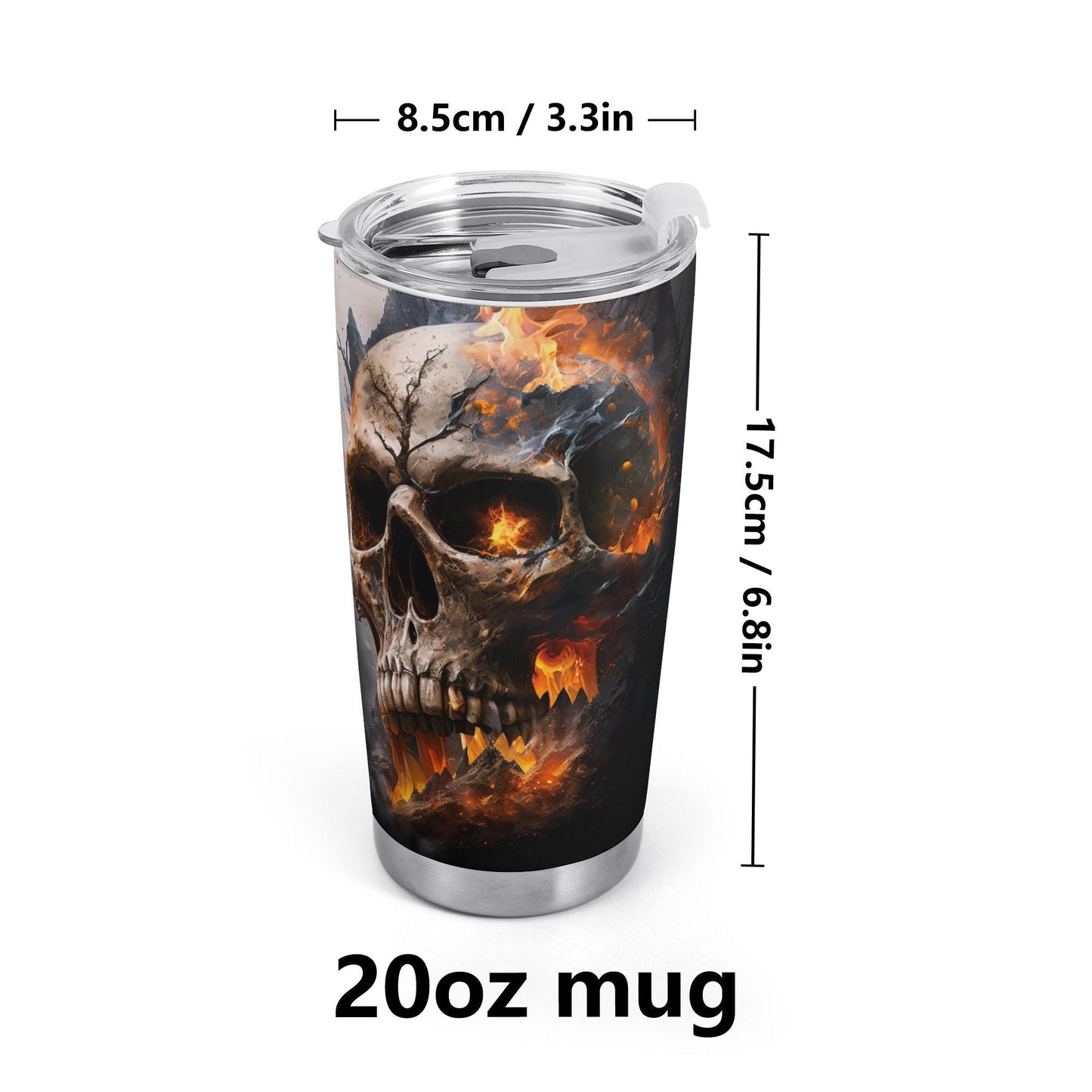 Skull in fire tumbler cup mug, skull in fire tumbler cup mug, goth mug, floral skull cup, death with scythes jumbo Mug, christmas skull mug