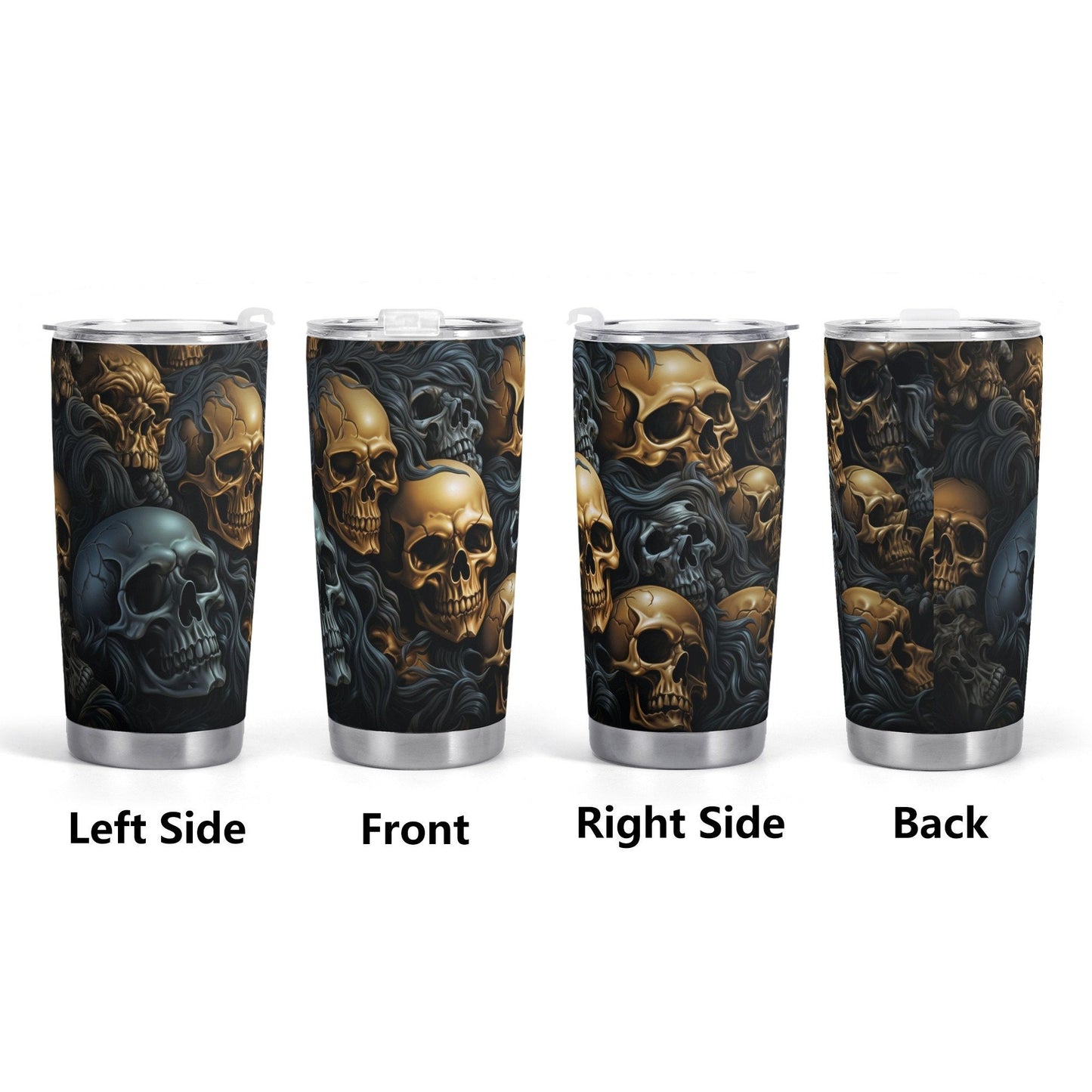 Biker skull tumblr, flower skull freezer Mug, christmas skull freezer Mug, skull tumbler, skull coffee mug, skull in fire beer mug, flower s