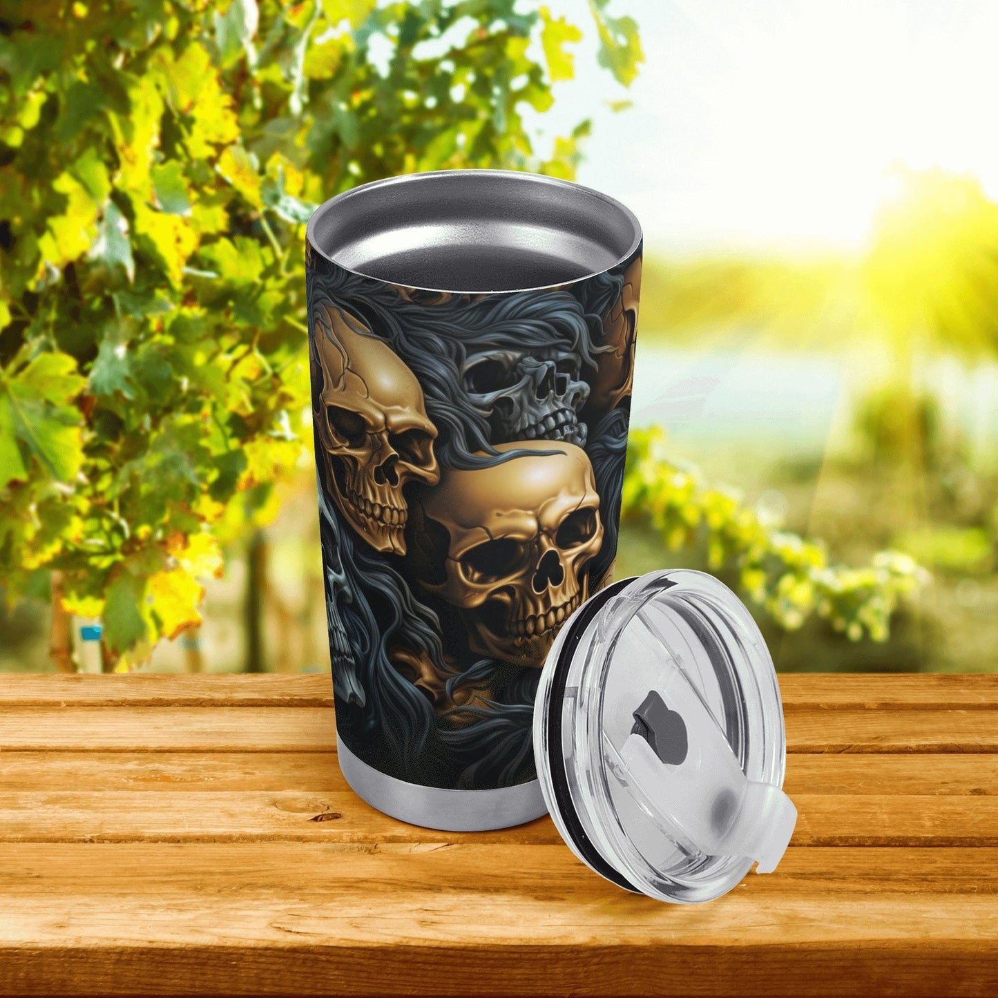 Biker skull tumblr, flower skull freezer Mug, christmas skull freezer Mug, skull tumbler, skull coffee mug, skull in fire beer mug, flower s