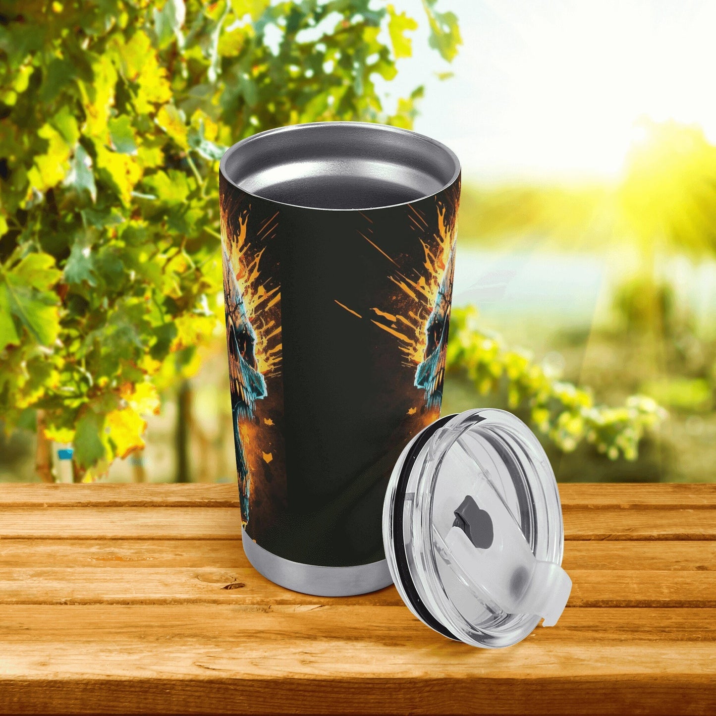 Skull with scythes tumbler, motorcycle skull tumbler cup mug, rose skull travel mug, goth jumbo Mug, flower skull tumbler, hooded skull coff