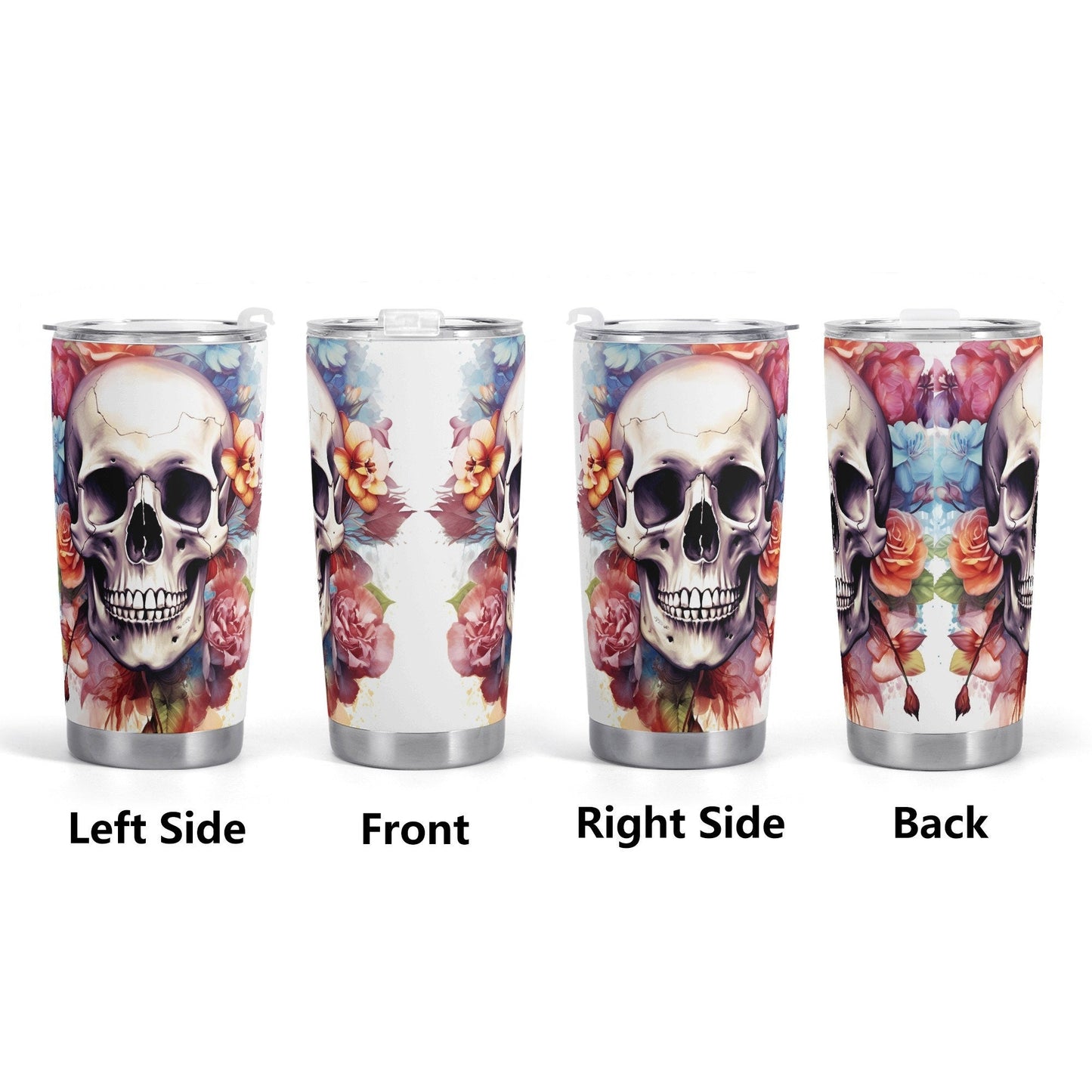 Motorcycle skull tumblr, floral skull tumbler cup mug, reaper skull beer mug, motorcycle skull cup, punisher skull beer mug, motorcycle skul