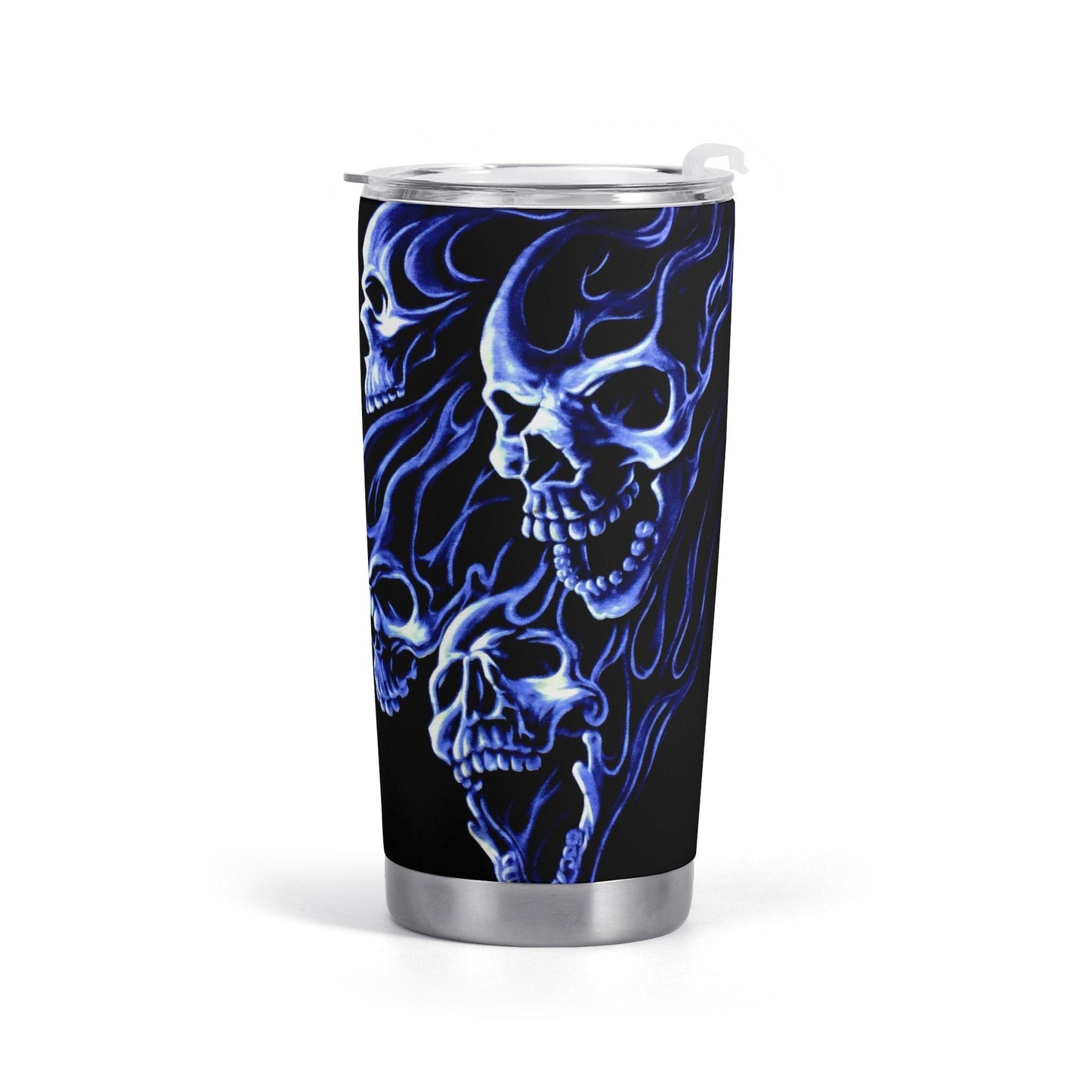 Floral skull cup, horror jumbo Mug, skull in fire beer mug, skeleton cup, evil face beer mug, evil tumbler, flame skull beer mug, skull with