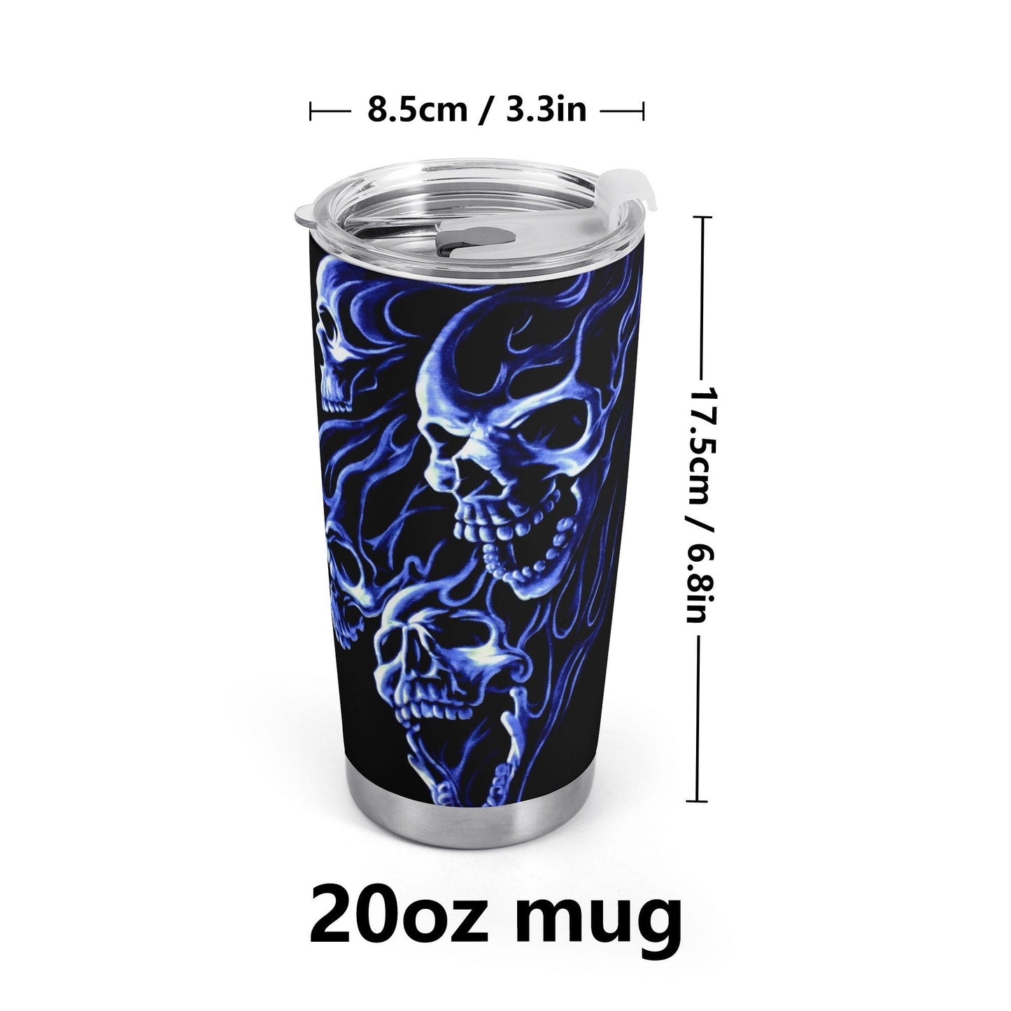 Floral skull cup, horror jumbo Mug, skull in fire beer mug, skeleton cup, evil face beer mug, evil tumbler, flame skull beer mug, skull with