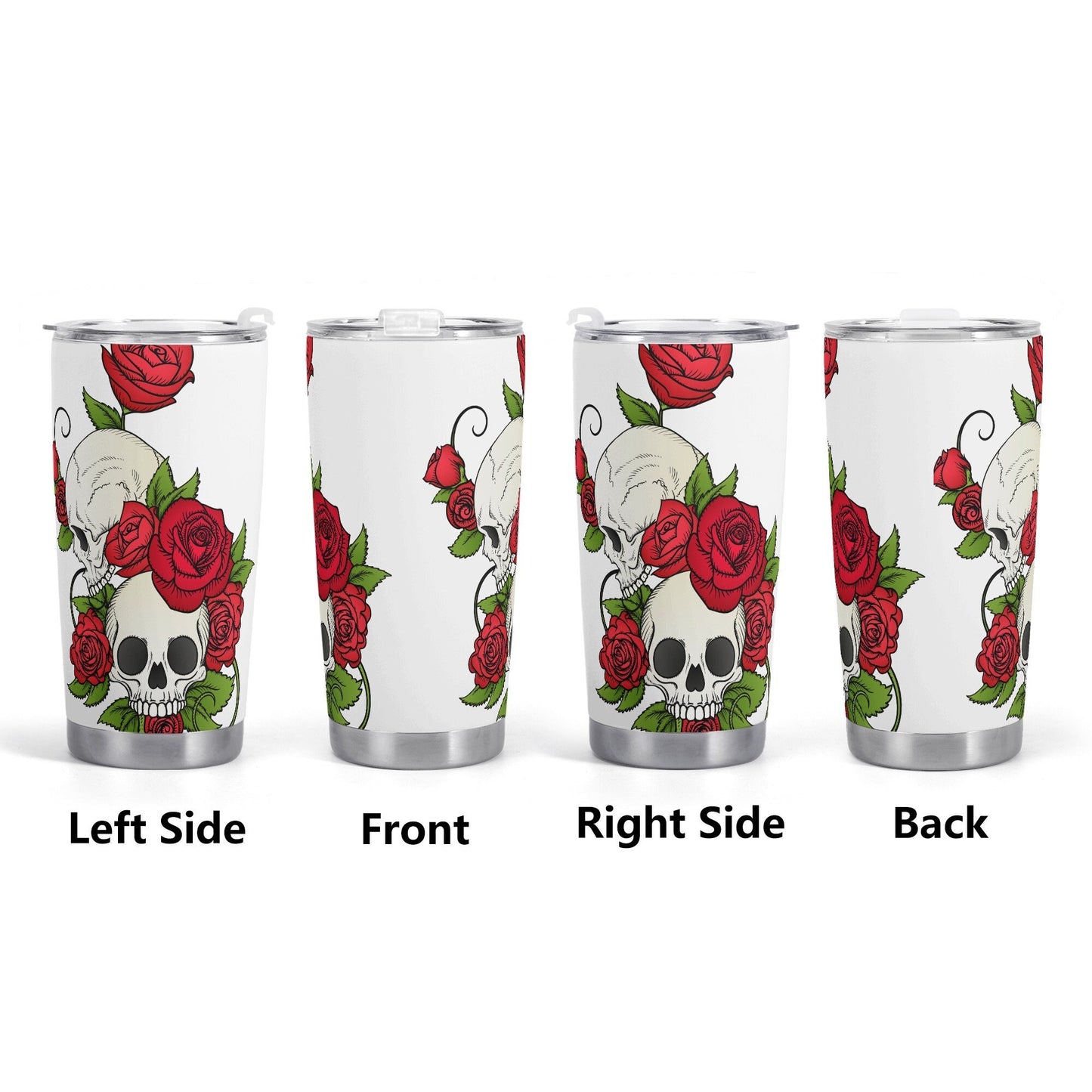 Flower skull beer mug, skull in fire travel mug, flame skull mug, death with scythes beer mug, flower skull coffee mug, grim reaper tumbler