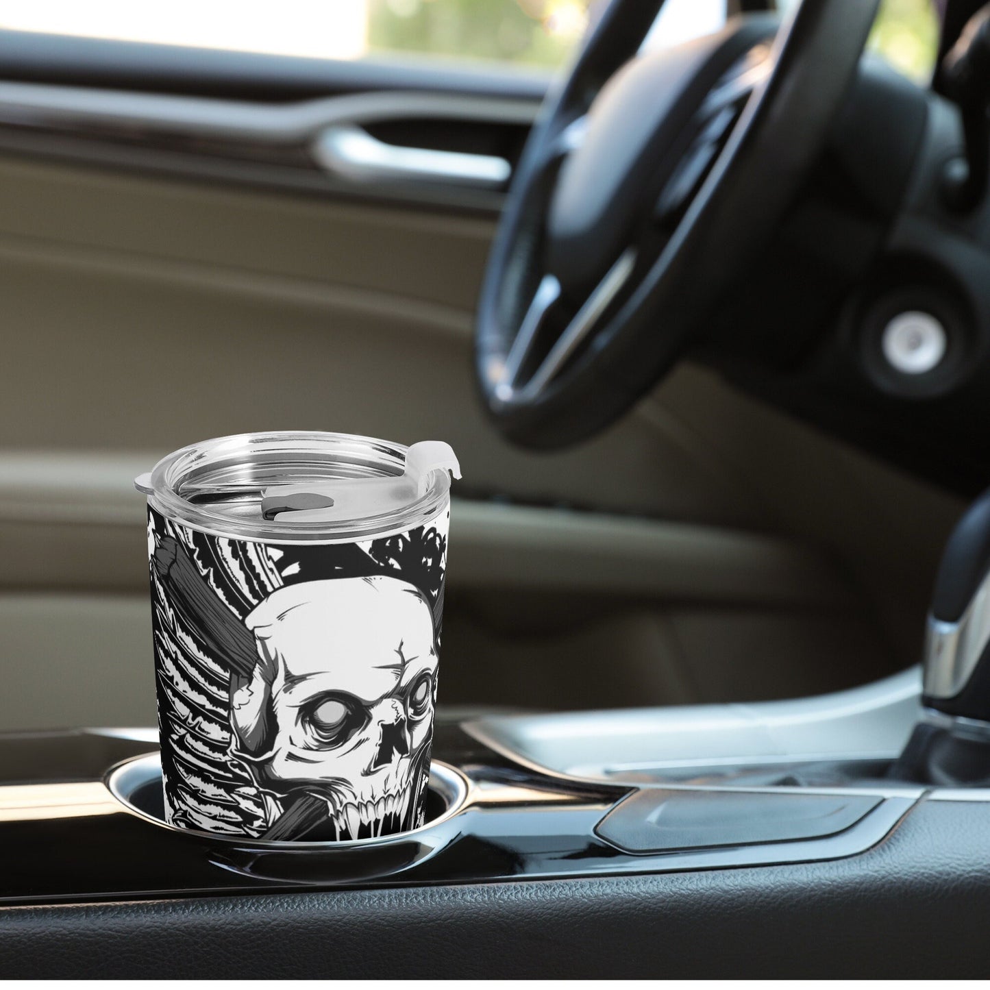 Death skull coffee mug, death skull tumbler, flaming skull cup, reaper skull tumblr, rose skull coffee mug, skull tumbler cup mug, death wit