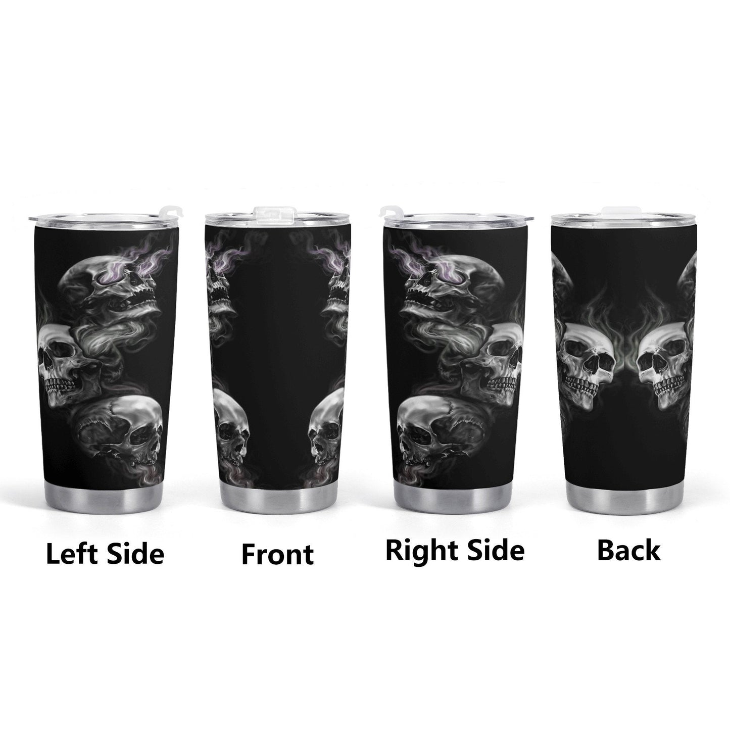 Goth tumbler, rose skull travel mug, hooded skull travel mug, death with scythes beer mug, skull with scythes cup, flower skull tumblr, deat
