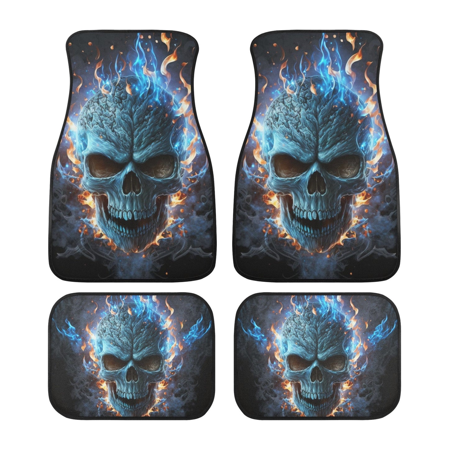 Gothic skull mat for vehicles, punisher skull seat cover for truck, reaper skull car seat belt covers, gothic skull car seat cover full sets