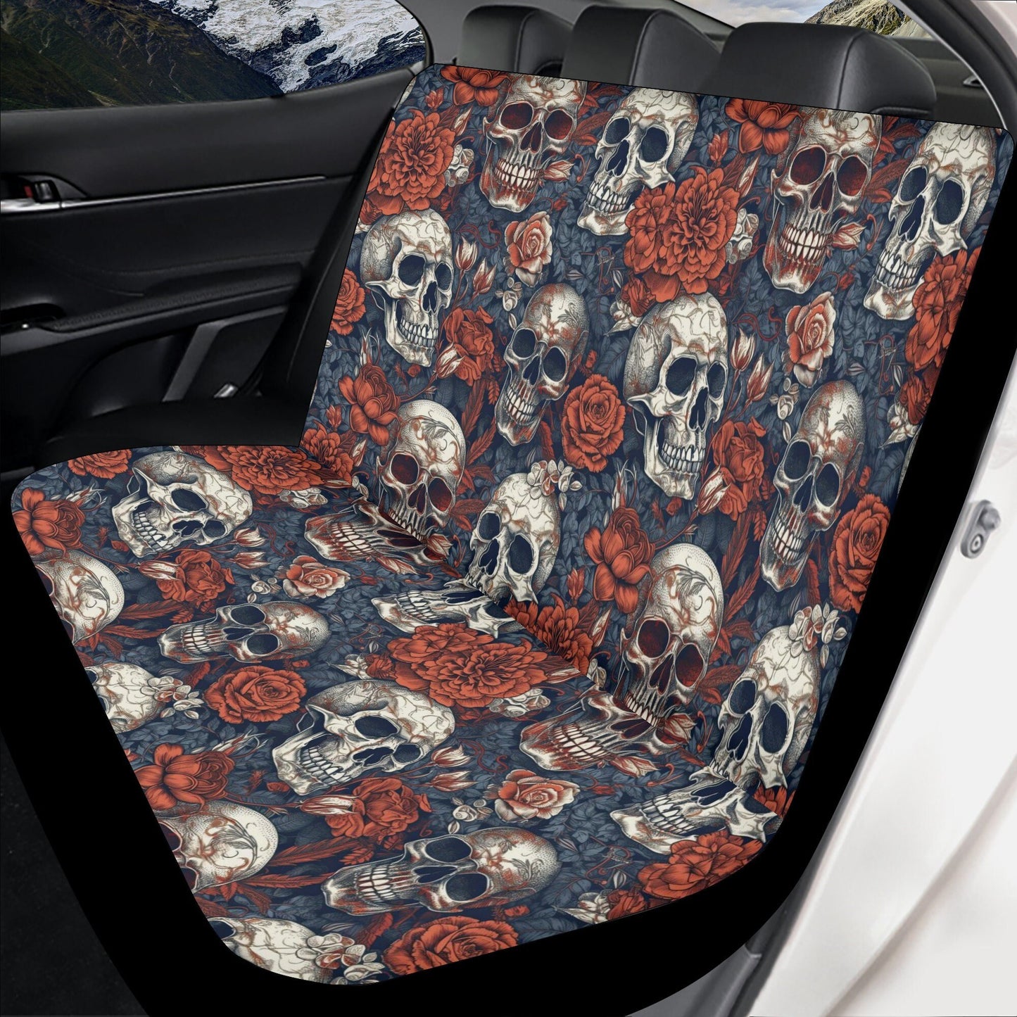 Hooded skull steering wheel, reaper skull car tool, motorcycle skull car floor mat, death with scythes truck seat cover, skull mats for car