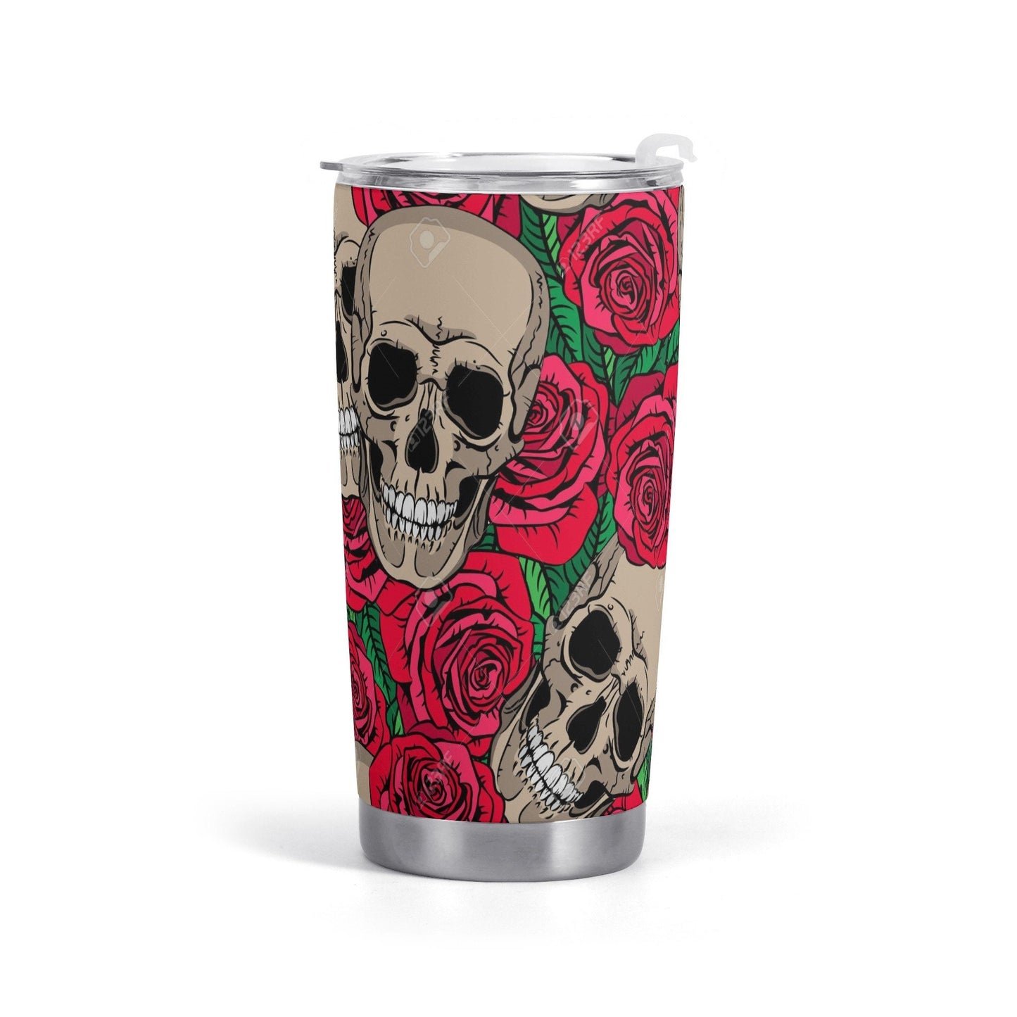 Floral skull coffee mug, motorcycle skull tumbler, gothic skull jumbo Mug, grim reaper freezer Mug, rose skull coffee mug, halloween freezer