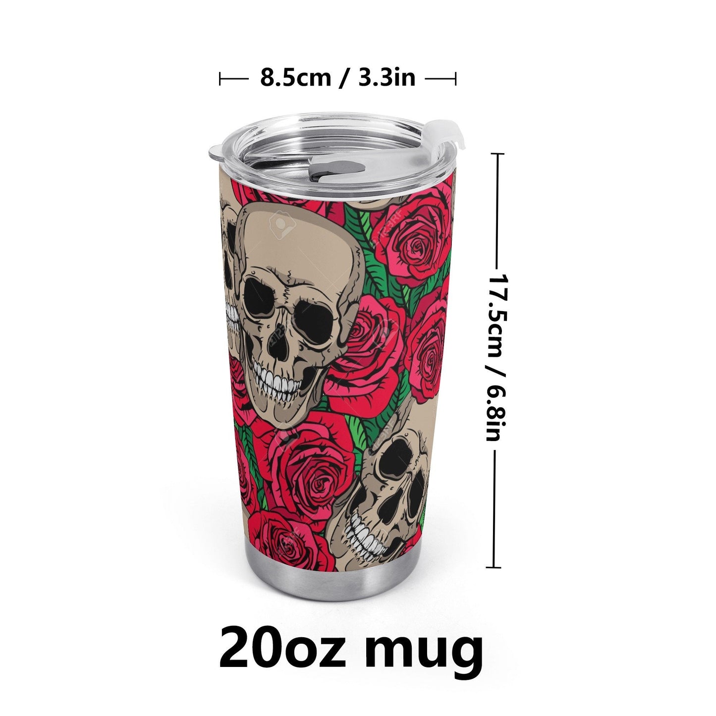 Floral skull coffee mug, motorcycle skull tumbler, gothic skull jumbo Mug, grim reaper freezer Mug, rose skull coffee mug, halloween freezer