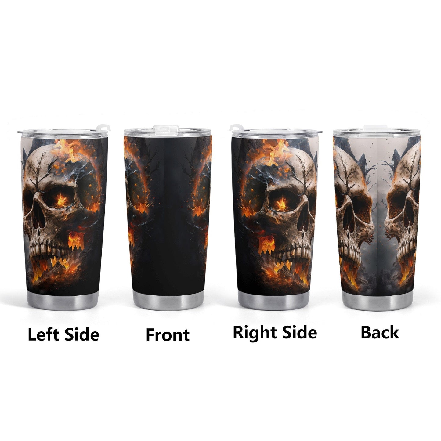 Skull in fire tumbler cup mug, skull in fire tumbler cup mug, goth mug, floral skull cup, death with scythes jumbo Mug, christmas skull mug