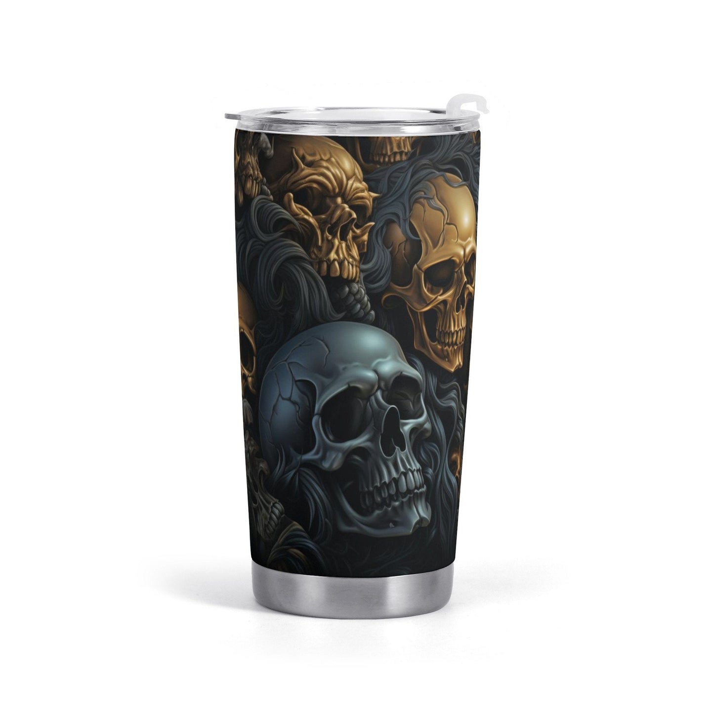 Biker skull tumblr, flower skull freezer Mug, christmas skull freezer Mug, skull tumbler, skull coffee mug, skull in fire beer mug, flower s