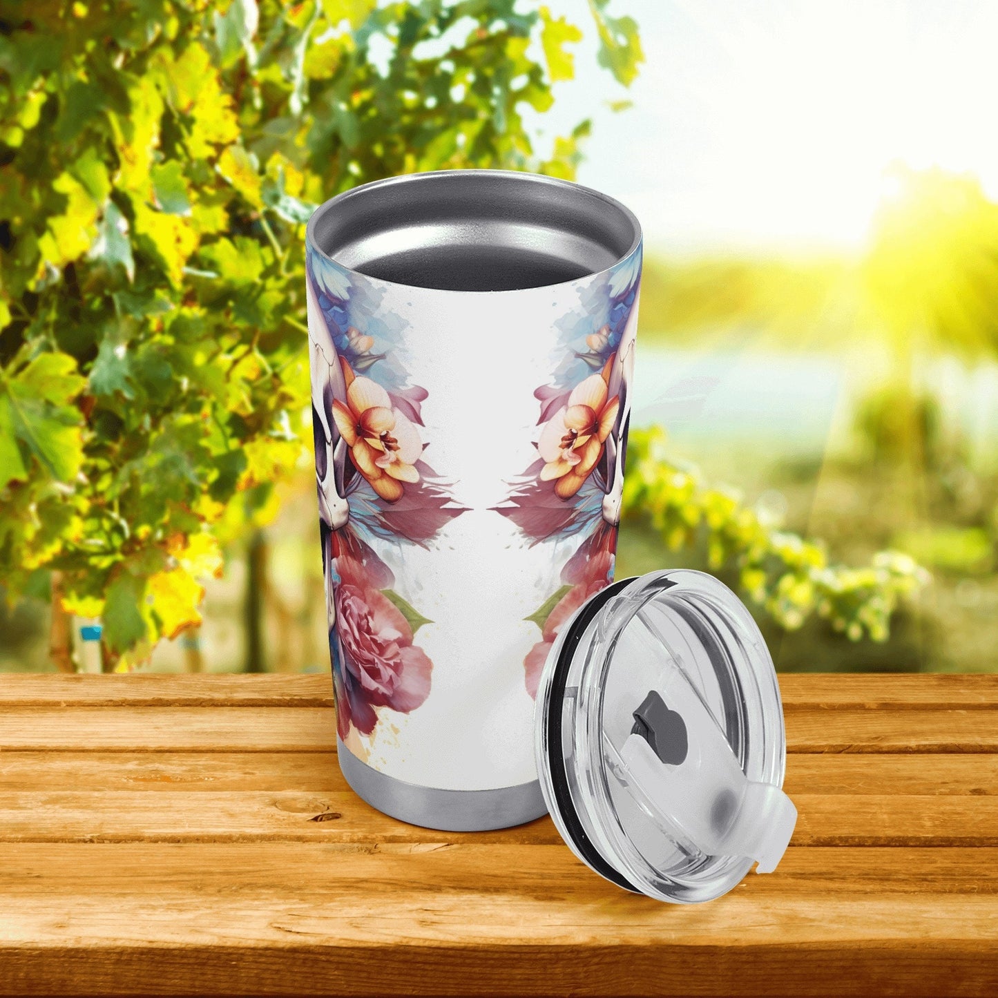 Motorcycle skull tumblr, floral skull tumbler cup mug, reaper skull beer mug, motorcycle skull cup, punisher skull beer mug, motorcycle skul