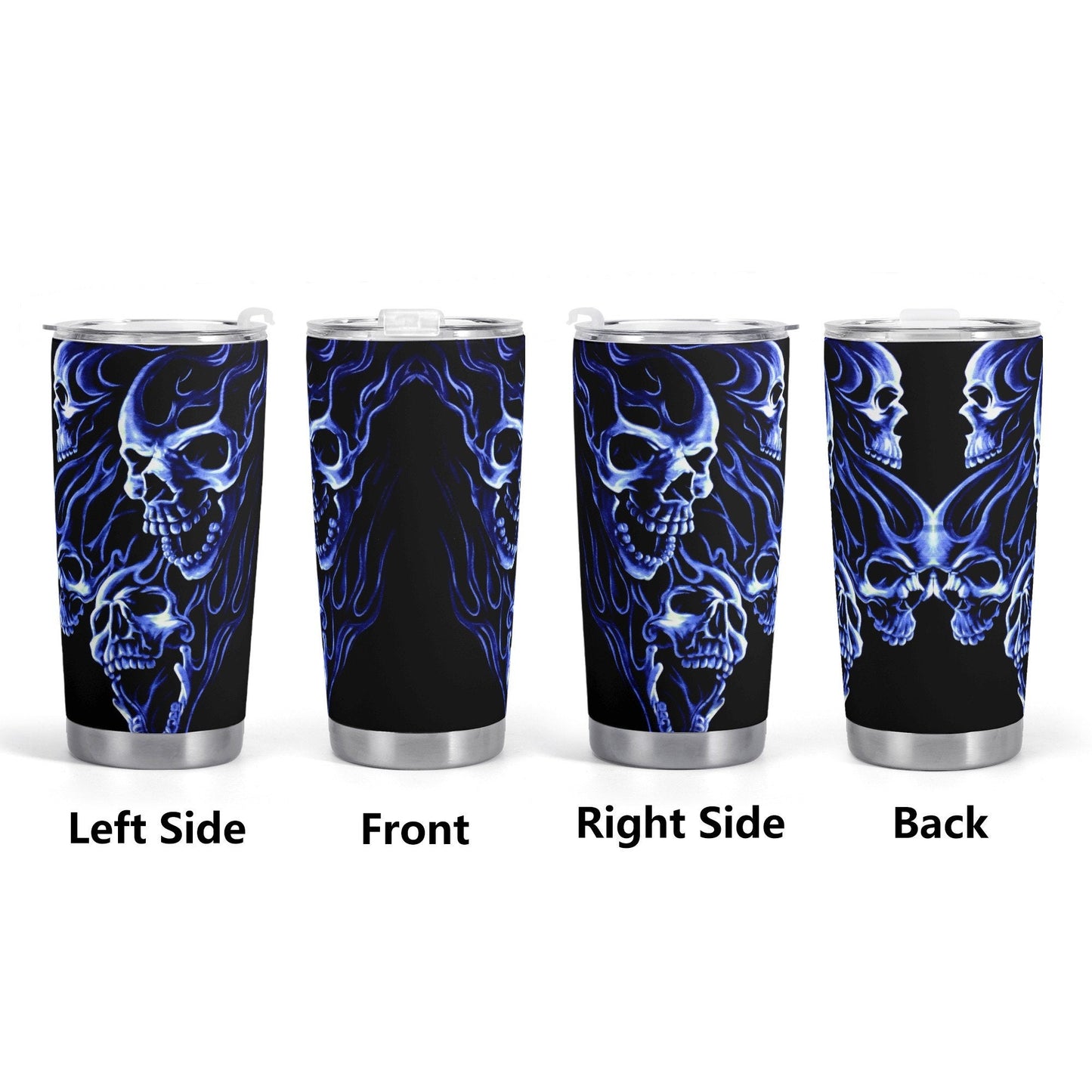 Floral skull cup, horror jumbo Mug, skull in fire beer mug, skeleton cup, evil face beer mug, evil tumbler, flame skull beer mug, skull with
