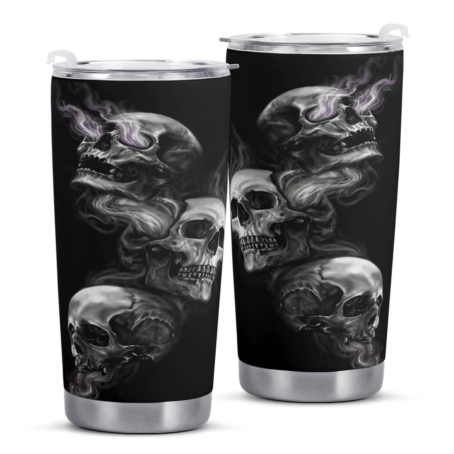 Goth tumbler, rose skull travel mug, hooded skull travel mug, death with scythes beer mug, skull with scythes cup, flower skull tumblr, deat