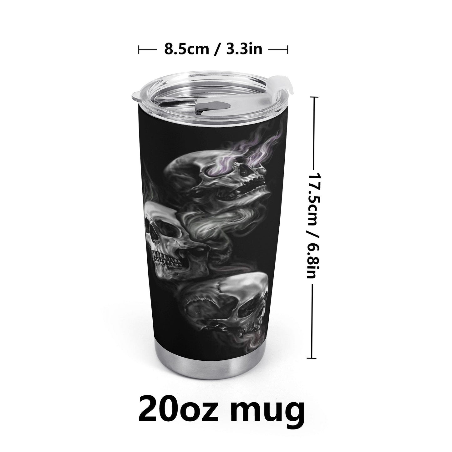 Goth tumbler, rose skull travel mug, hooded skull travel mug, death with scythes beer mug, skull with scythes cup, flower skull tumblr, deat