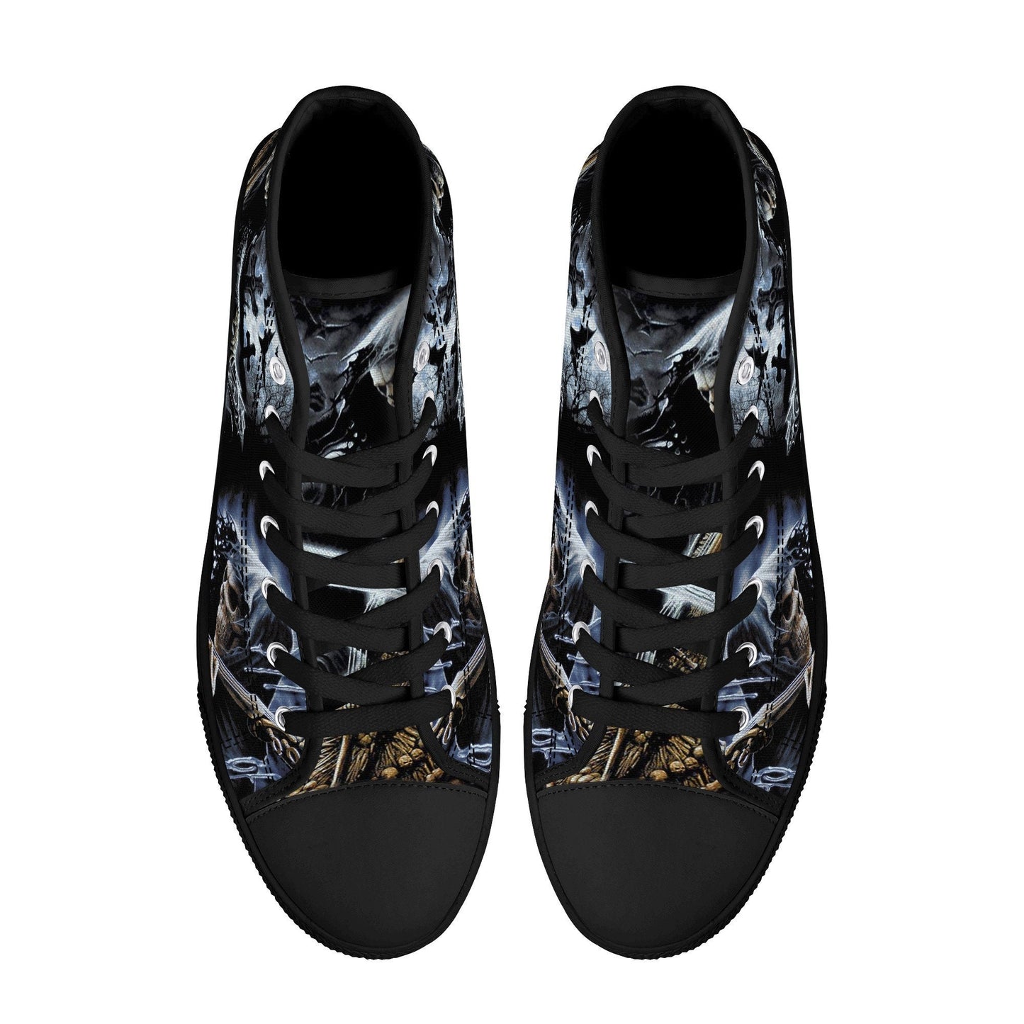 Punisher skull shoes for her, reaper skull shoes for her, rose skull men shoes, skull with scythes sneakers gift, evil face causual shoes, g