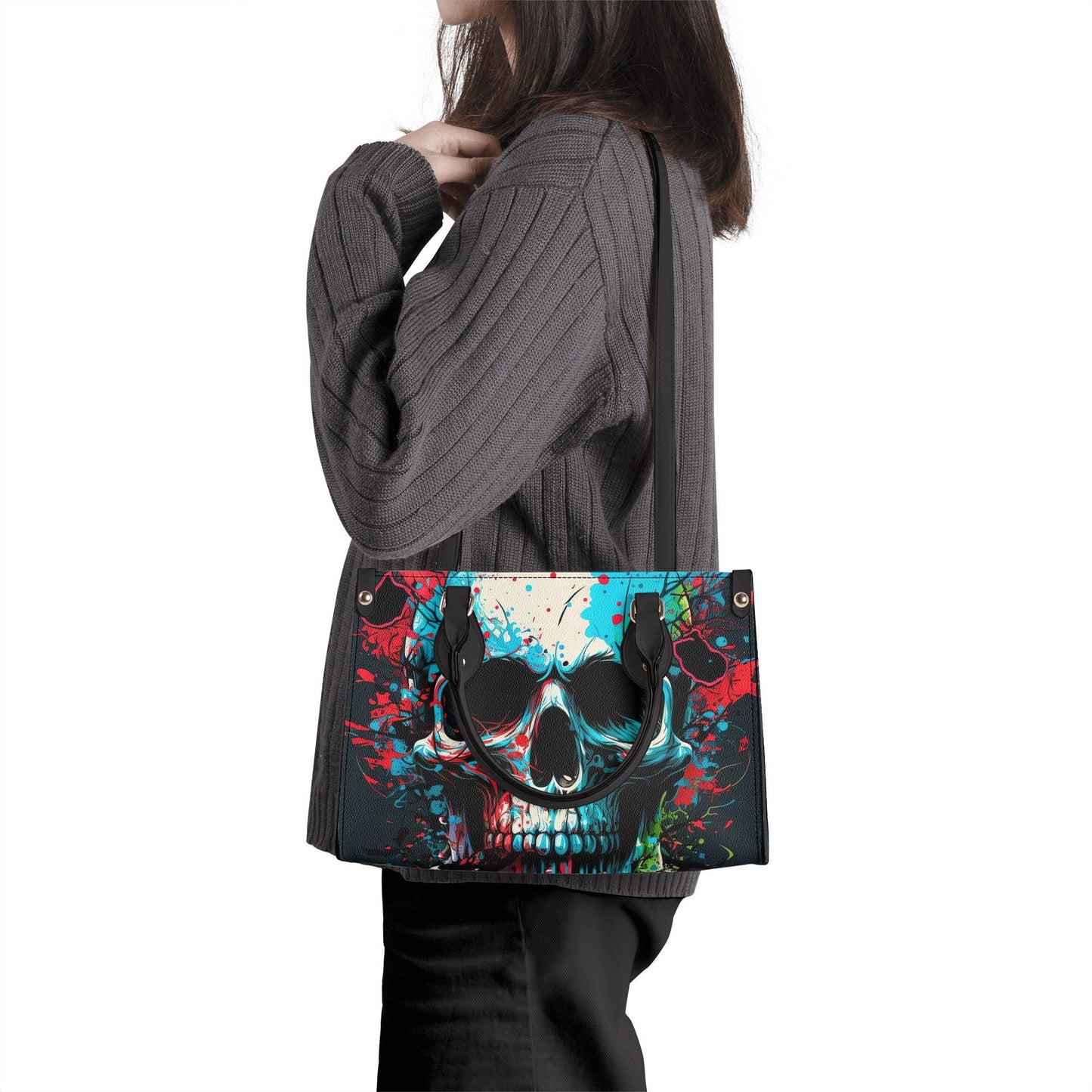Spooky Halloween travel bag, halloween shoulder bag, halloween messenger bag, skeleton handbag with strap, punisher skull bag with shoulder