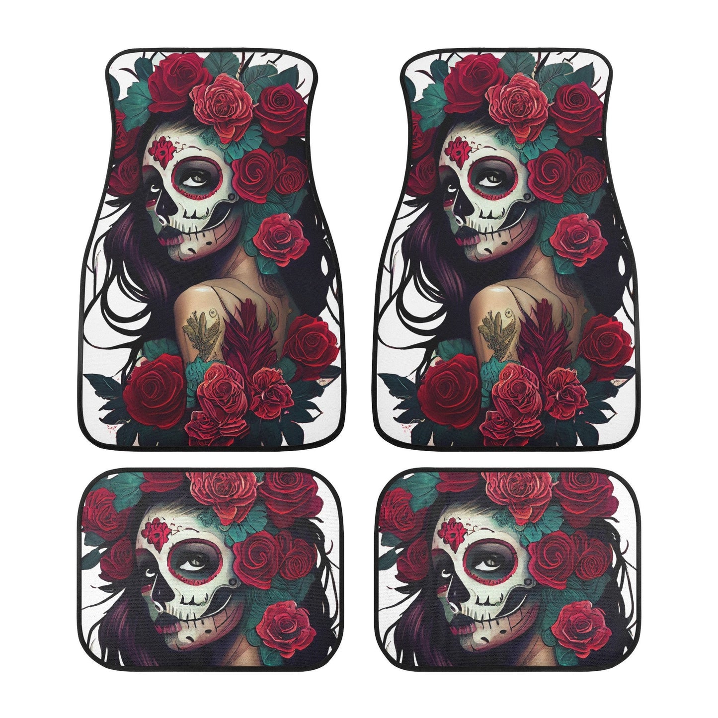 Dia de los muertos skull car seat cover full set, floral skull car seat cushion cover, cinco de mayo skull car seat cover, dia de los muerto