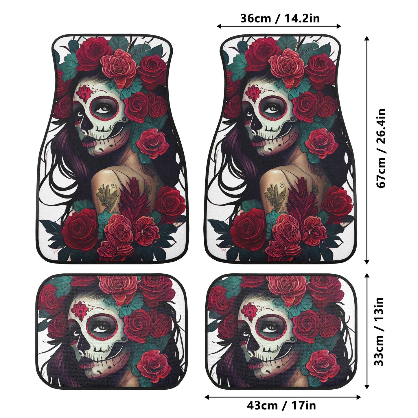 Dia de los muertos skull car seat cover full set, floral skull car seat cushion cover, cinco de mayo skull car seat cover, dia de los muerto